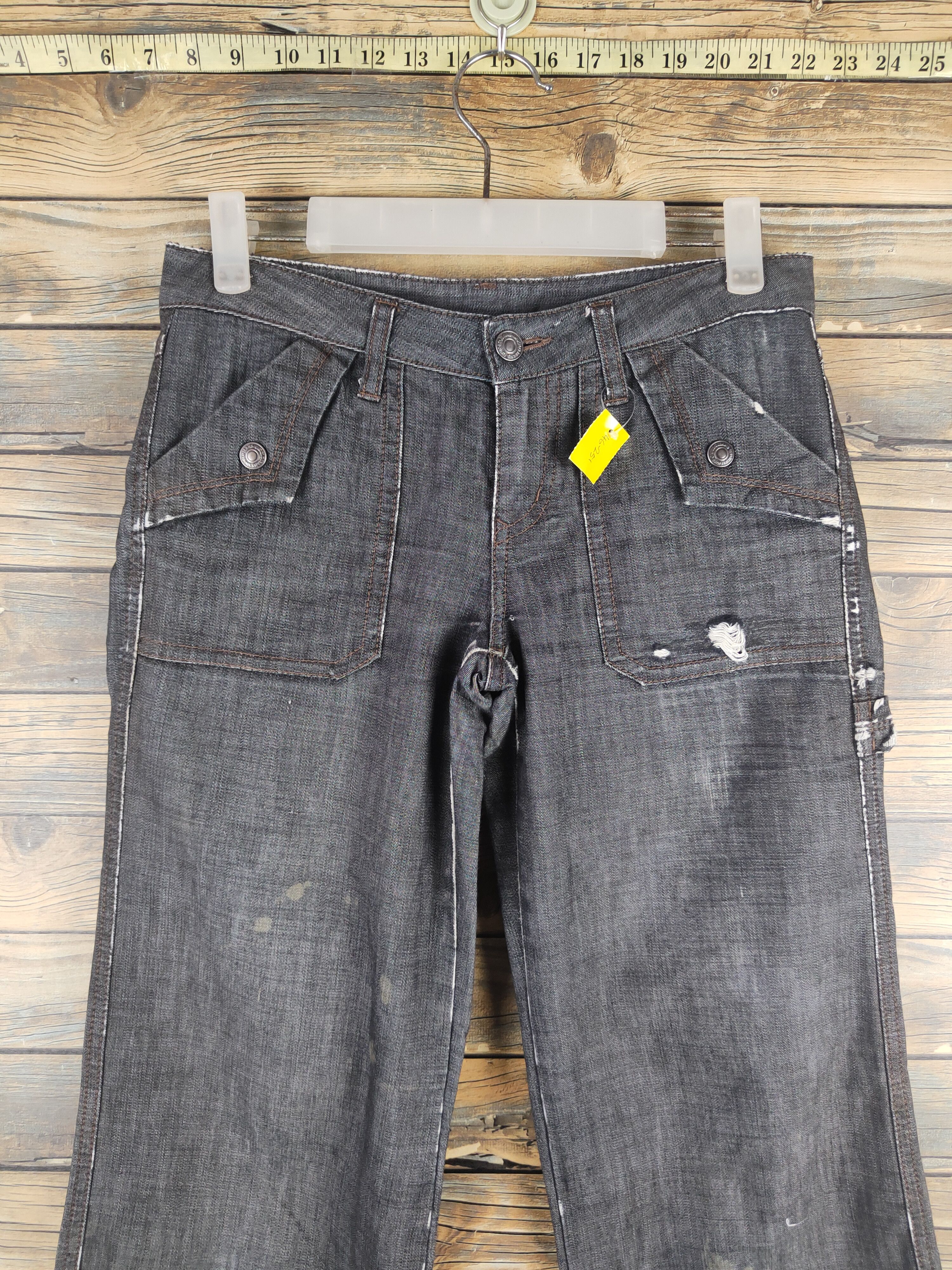 Japanese Brand DL Uniqlo Black Distressed Ripped Soft Jeans #sp46-251T Size 27" / US 4 / IT 40 - 2 Thumbnail