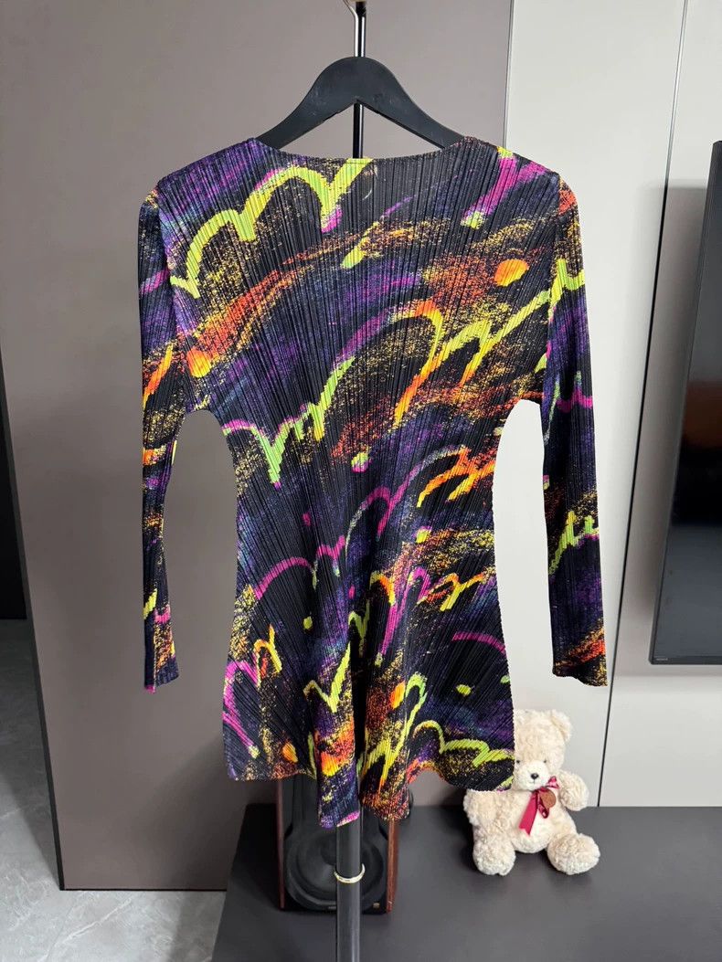 Issey Miyake Issey Miyake size:3 Purple firework long-sleeved shirt Size S / US 4 / IT 40 - 2 Thumbnail