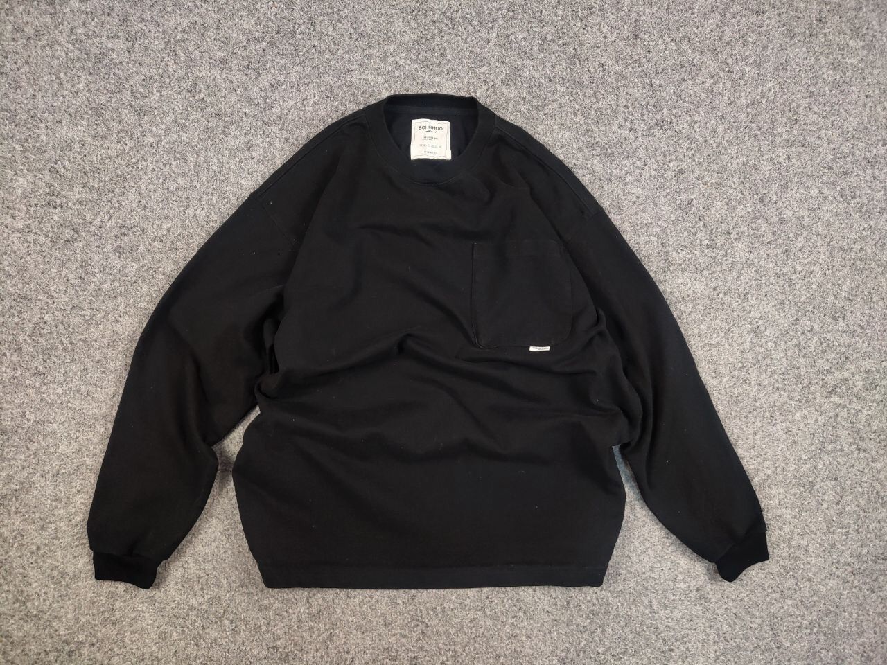 Japanese Brand Bohrhoo Japanese Oversized Black Sweatshirt Avant Garde Size US S / EU 44-46 / 1 - 11 Thumbnail