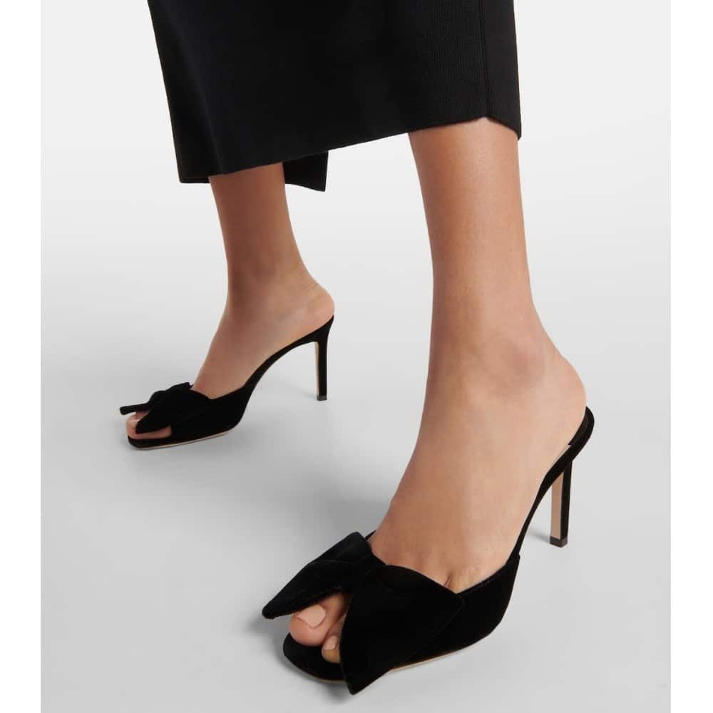 Tom Ford o1loc1c1125 W3398 Velvet Brigitte Mules in Black Size US 6 / IT 36 - 3 Thumbnail