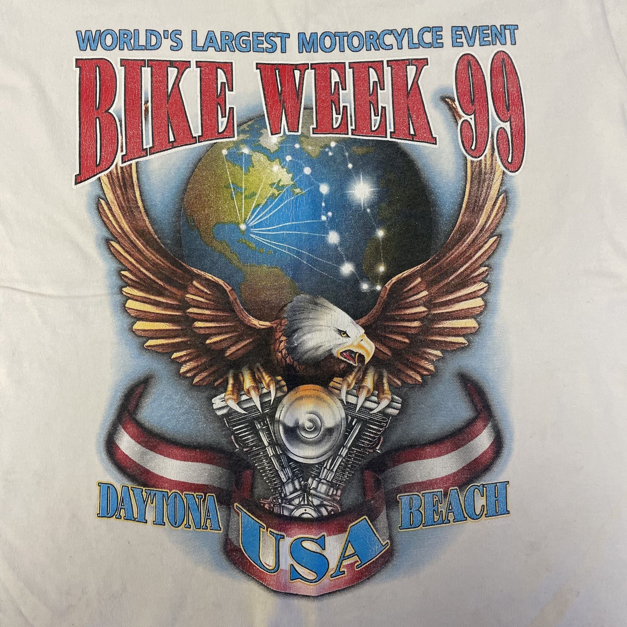 Hanes Vtg Hanes LARGEST Motorcycle Event BIKE WEEK 1999 T Shirt Size US M / EU 48-50 / 2 - 2 Thumbnail