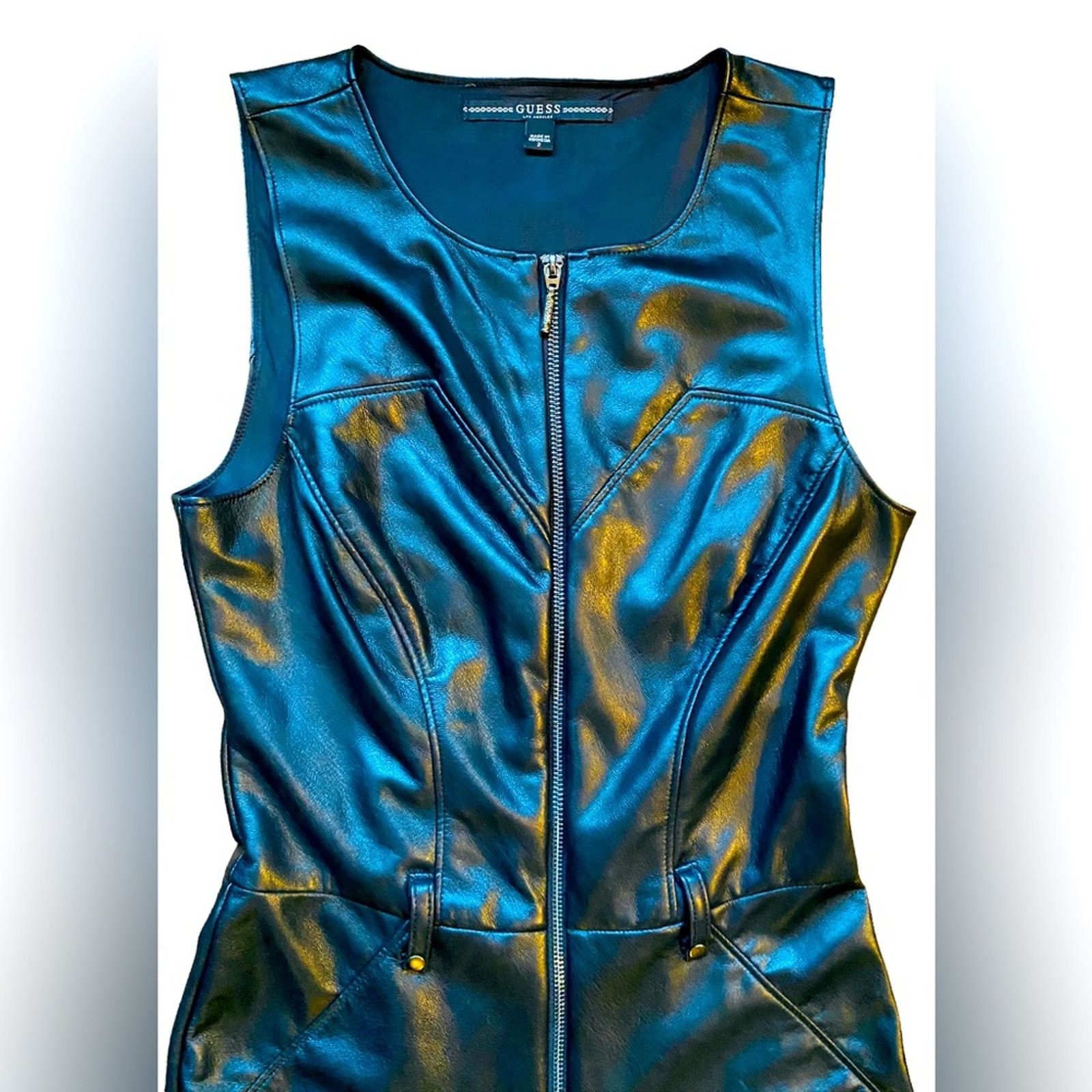 Guess GUESS FAUX LEATHER JUMPSUIT Size 26" / US 2 / IT 38 - 4 Thumbnail