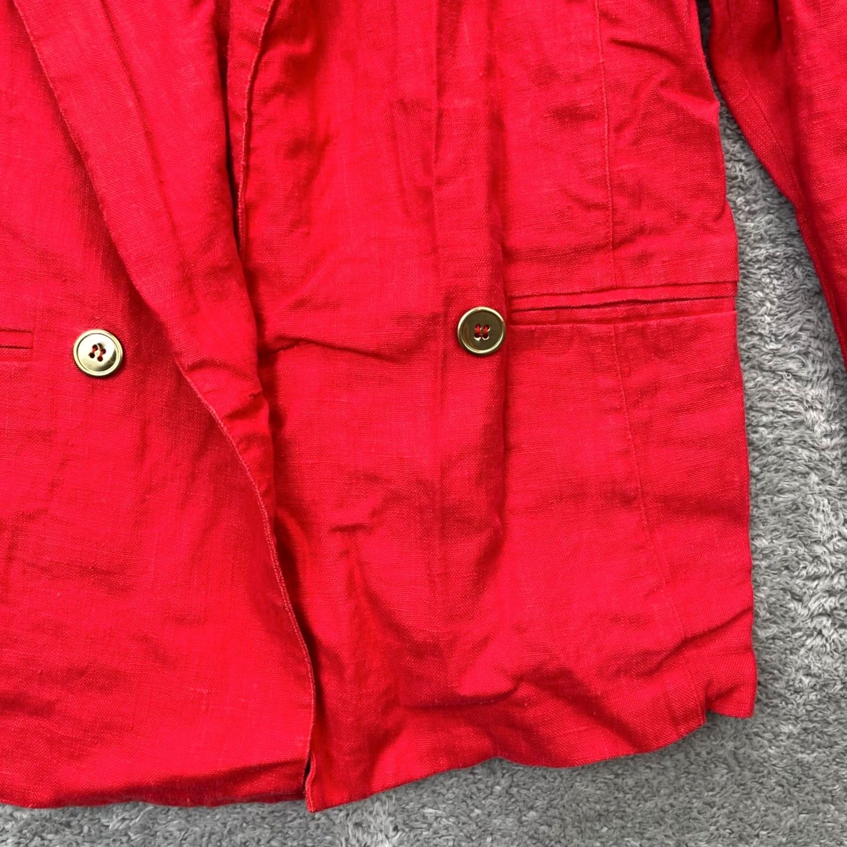 Doublet VINTAGE I Magnin Red Blazer Jacket Womens 6 80s Double Breasted Notch Lapel Coat Size M / US 6-8 / IT 42-44 - 2 Thumbnail