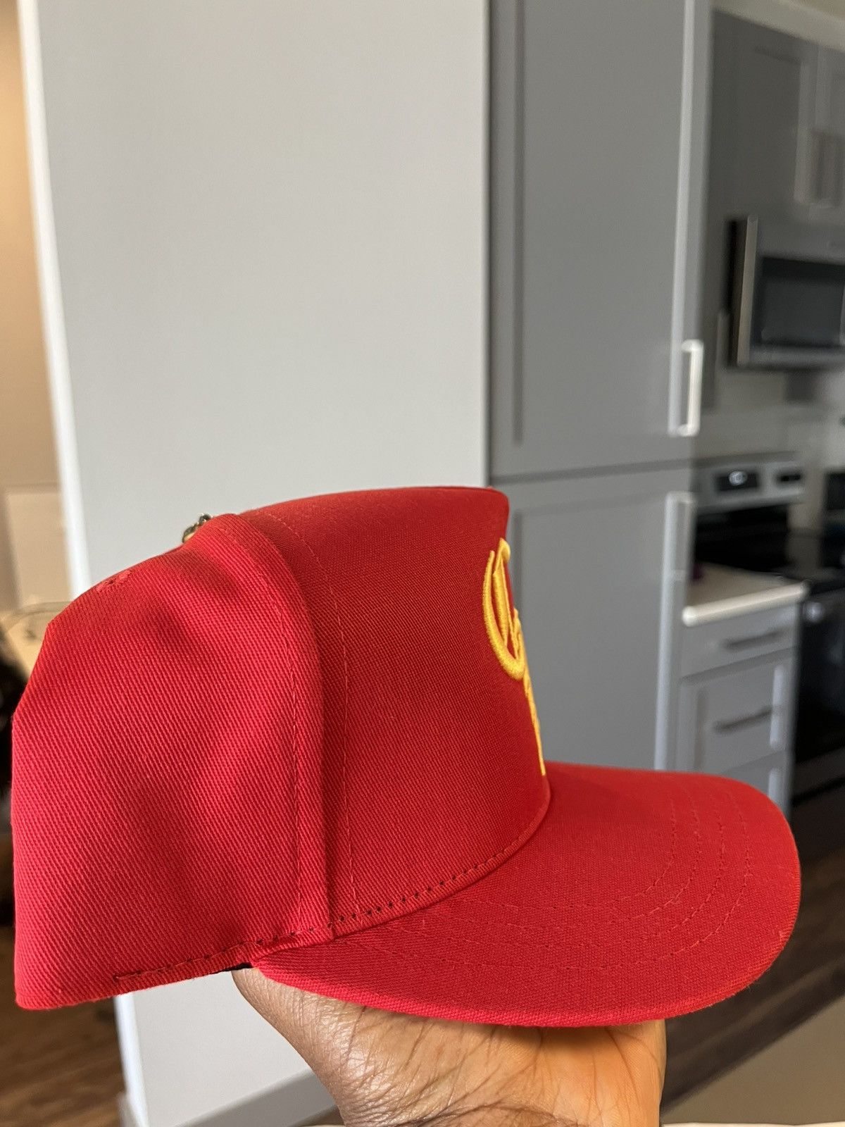 Chrome Hearts CH Logo Red/Yellow Snapback Cap 100% Authentic