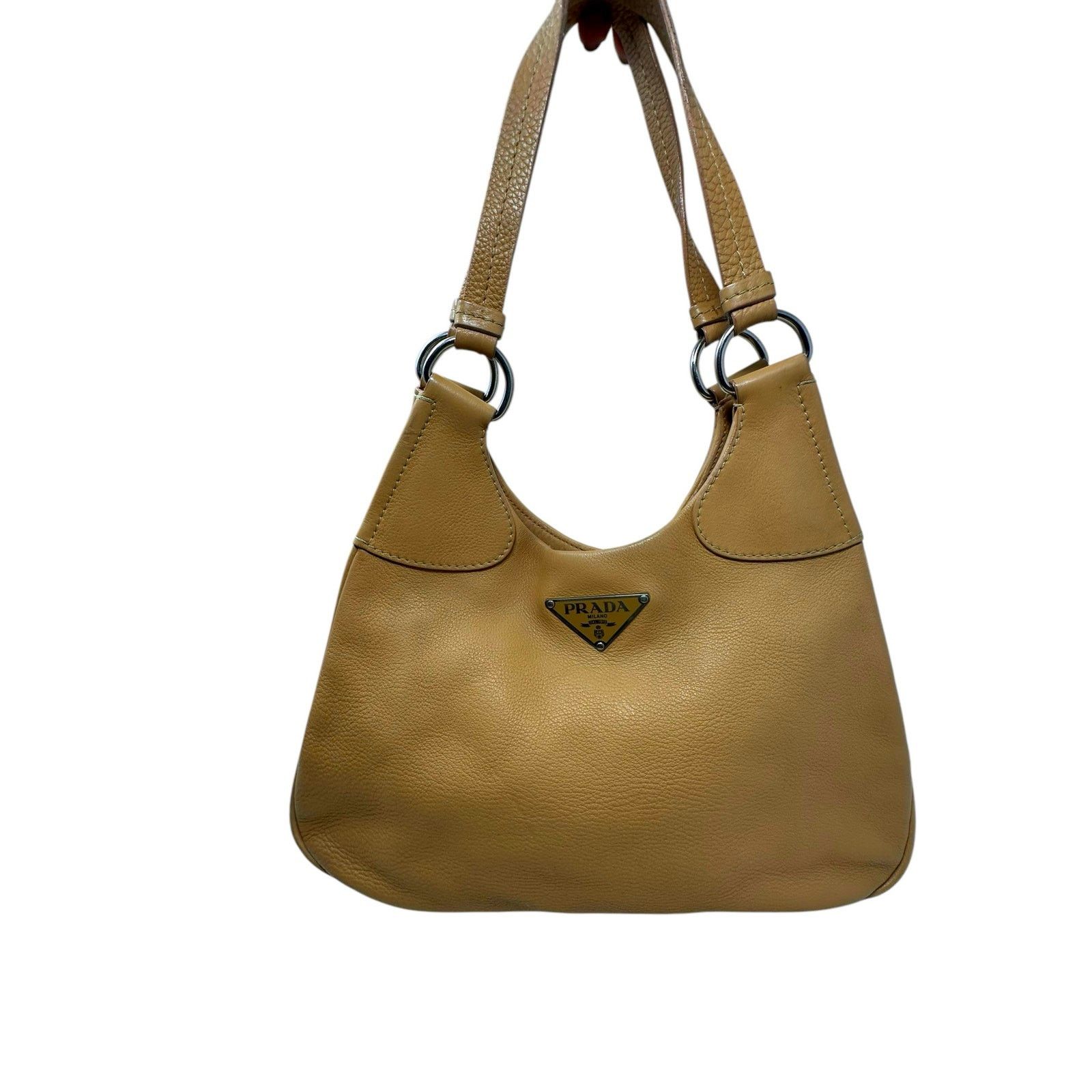 Prada Prada FW 1998 Khaki Patent Leather Asymetrical Bag