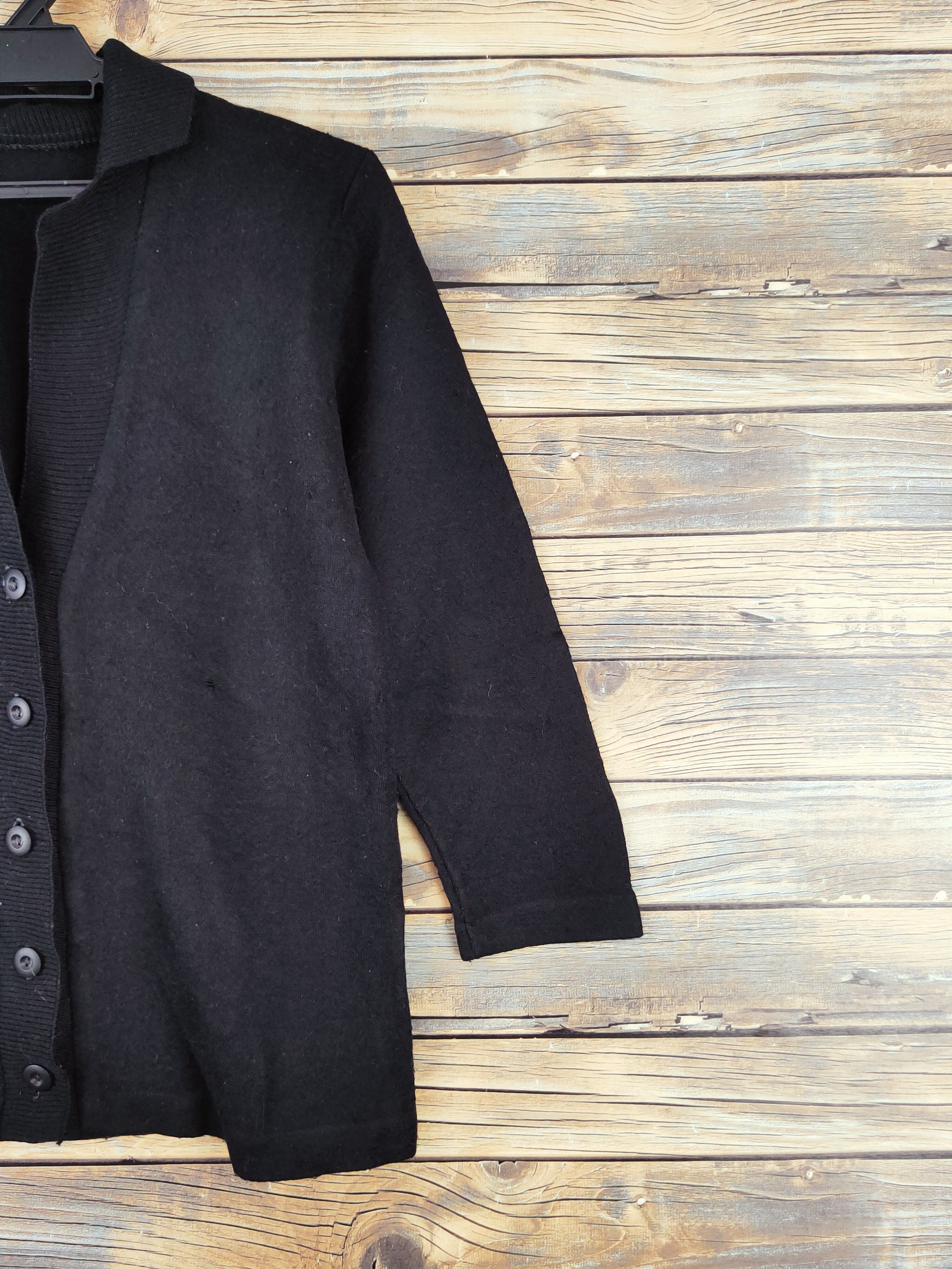 Homespun Knitwear × Japanese Brand × Vintage Japanese Brand Black Knitwear Cardigan #W980 Size S / US 4 / IT 40 - 6 Thumbnail