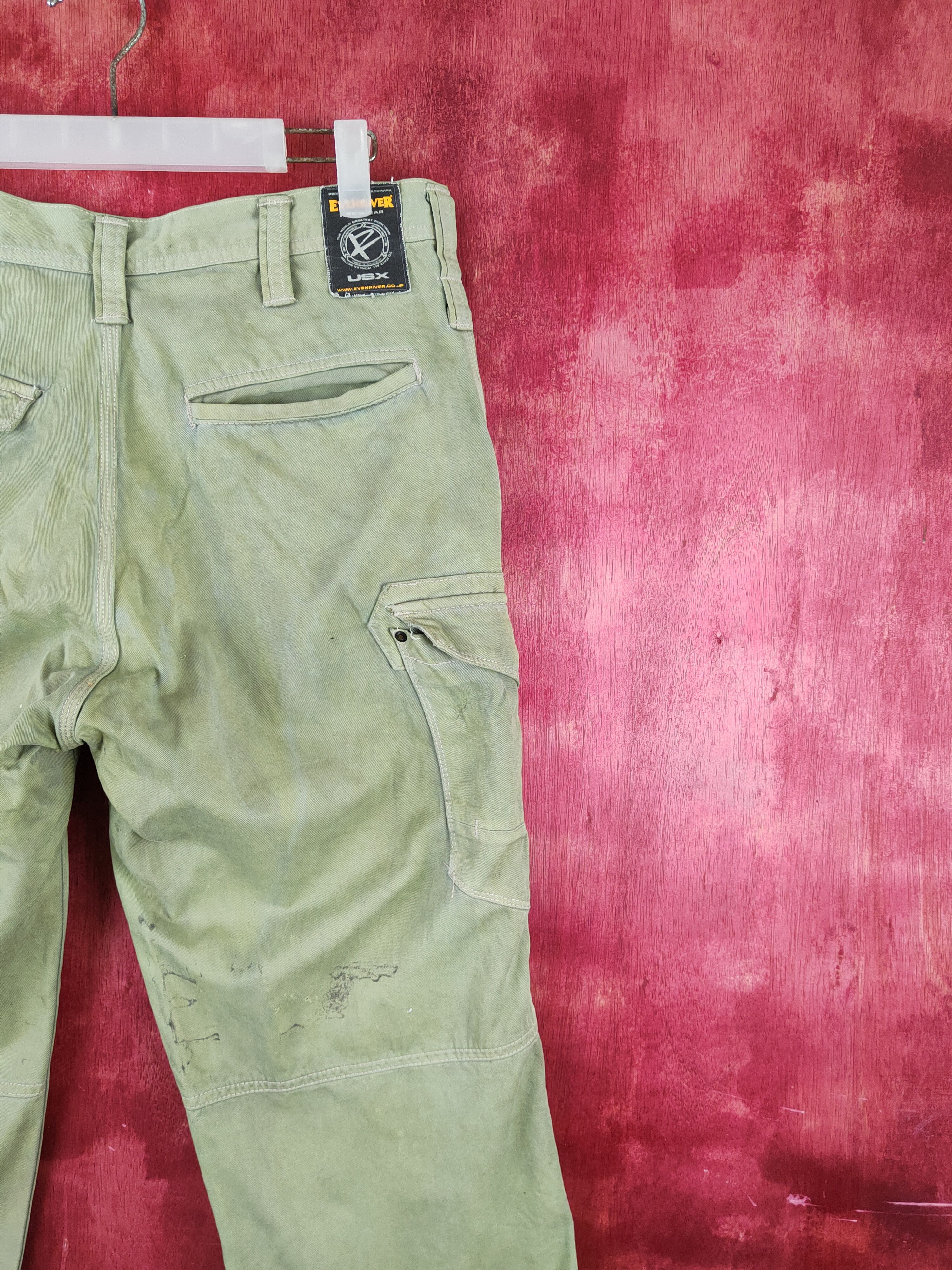 Japanese Brand Evenriver Green Faded Multipocket Cargo Pants #S2121 Size US 34 / EU 50 - 10 Thumbnail