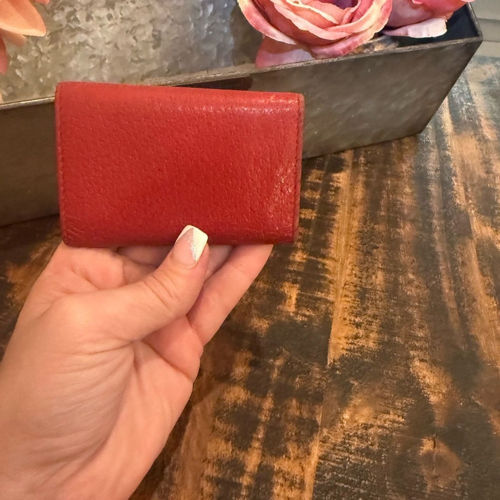 Gucci Gucci Red Leather card/key holder w/Silver detail Size ONE SIZE - 3 Thumbnail