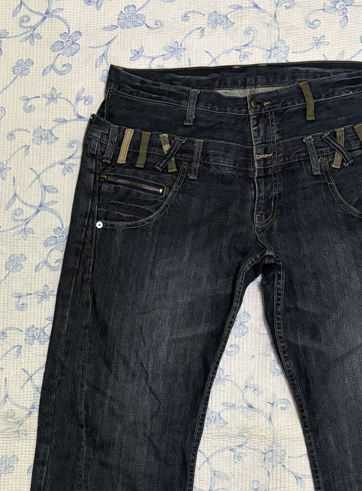 Japanese Brand Japanese High Quality Double Waist Jeans Distressed Denim Size US 34 / EU 50 - 6 Thumbnail