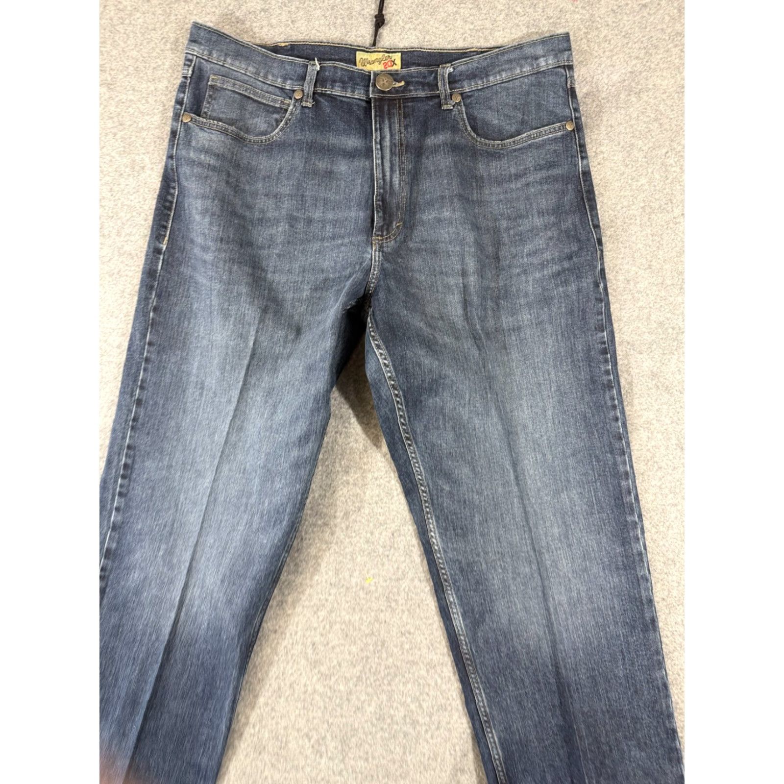 Wrangler Wrangler Jeans Mens 36x34 Blue Denim Stretch Straight Leg Five Pockets Size US 36 / EU 52 - 4 Thumbnail