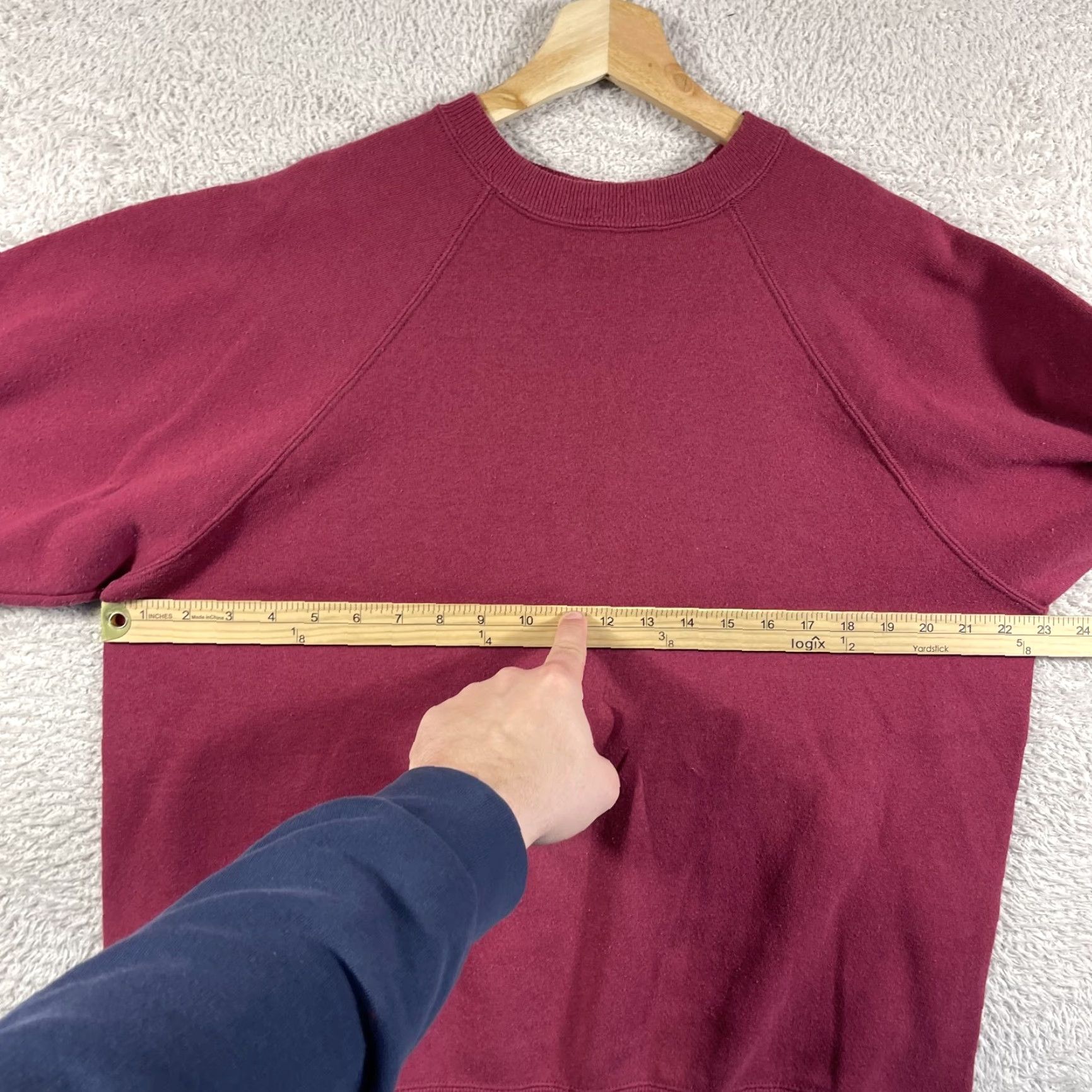Hanes VINTAGE Hanes Sweatshirt Crewneck Raglan Women XL Red Burgundy 90s Y2K Crew Neck Pullover Activewear Women Size XL / US 12-14 / IT 48-50 - 6 Thumbnail