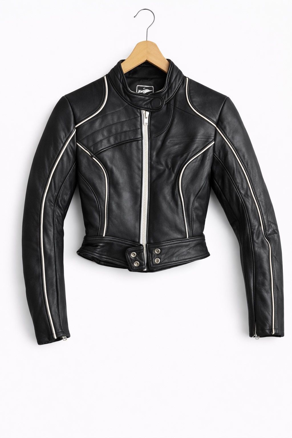 Leather Vintage ECHTES LEDER Cropped Motorcycle Leather Jacket Black Size XXS / US 00 / IT 34 - 1 Thumbnail