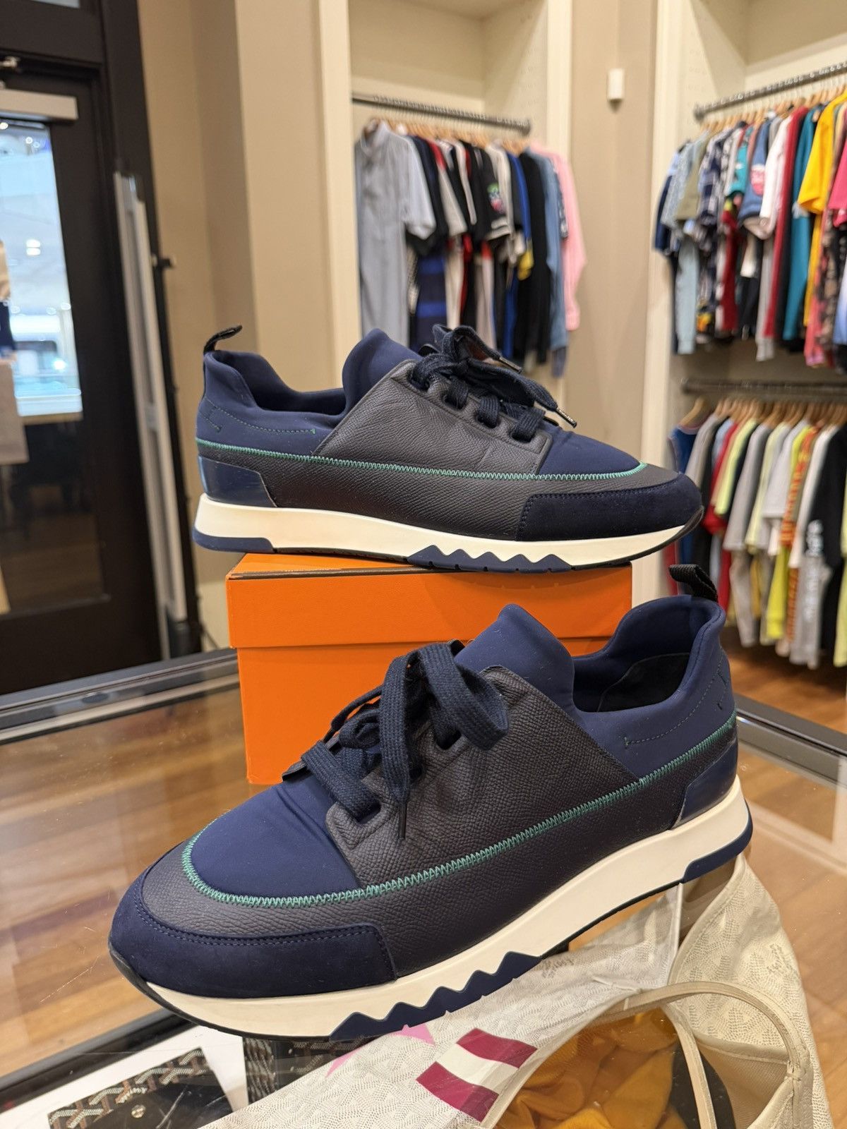 Hermes Hermes Stadium Sneakers -Navy Size US 10 / EU 43 - 4 Thumbnail