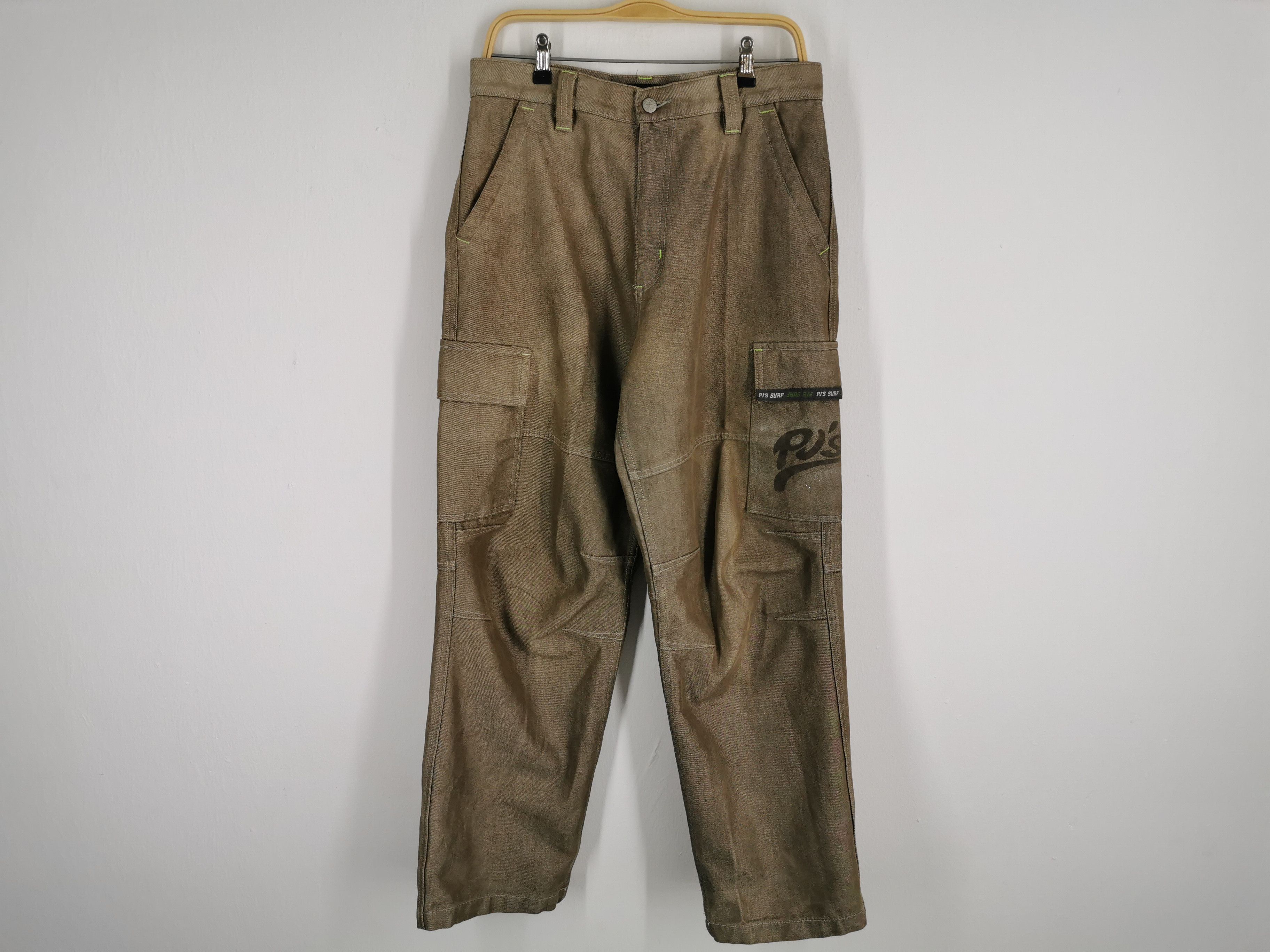 Vintage Vintage PJ's Surf Denim Cargo Size L Waist 33 Size US 33 - 2 Thumbnail