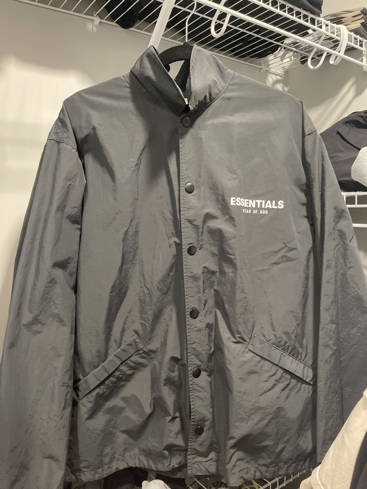 image of Essentials Fear Of God Jacket in Black, Men's (Size Small)