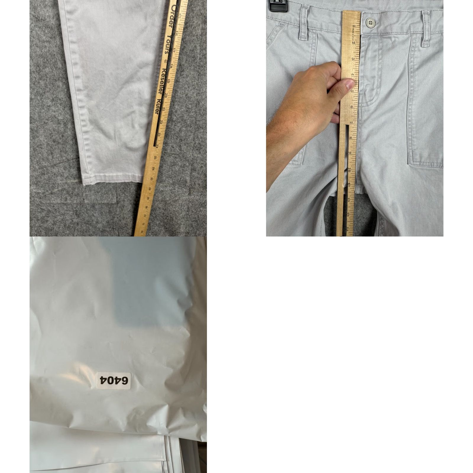 Vintage Wrap London Pants Women's 31 x 27 Gray Pockets Tapered Trousers/Ankle Twill Cotton Blend High Rise Regular Fit Casual Workwear 31 Waist Size 24" / US 00 / IT 34 - 8 Thumbnail