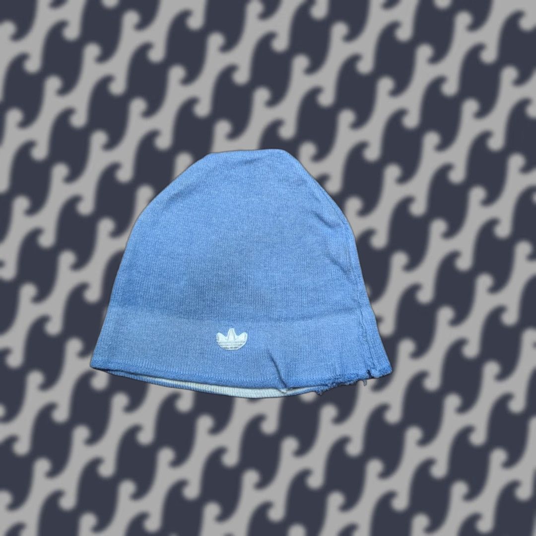 Adidas VINTAGE Adidas Beanie Hat One Size West Germany Lined Blue Trefoil Unisex Adults Size ONE SIZE - 1 Thumbnail
