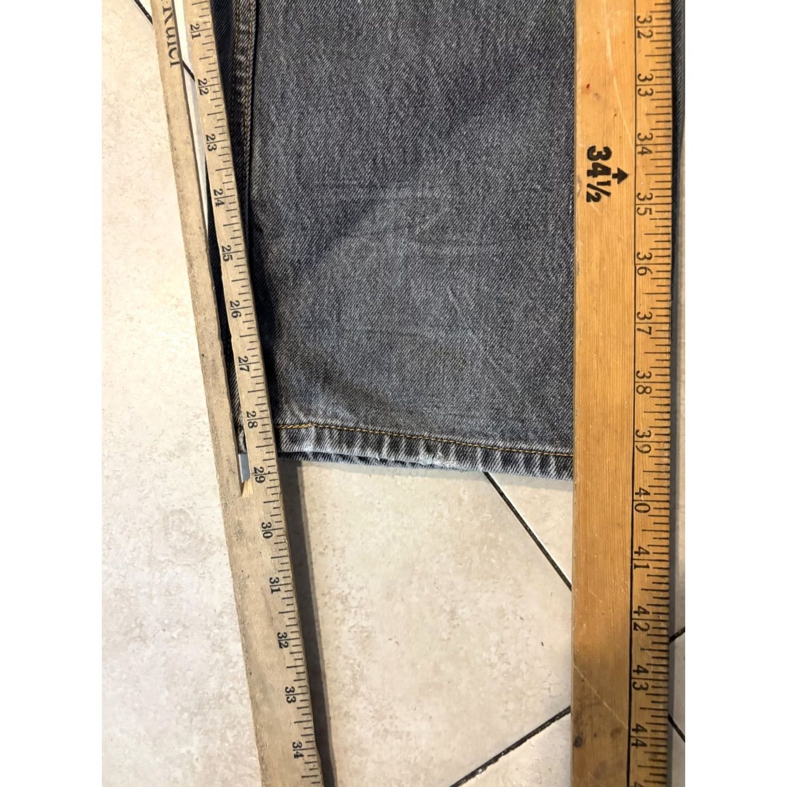 Levi's Levis Mens Jeans 36x29 Gray Faded High Rise Straight Leg Denim Distressed Size US 36 / EU 52 - 7 Thumbnail