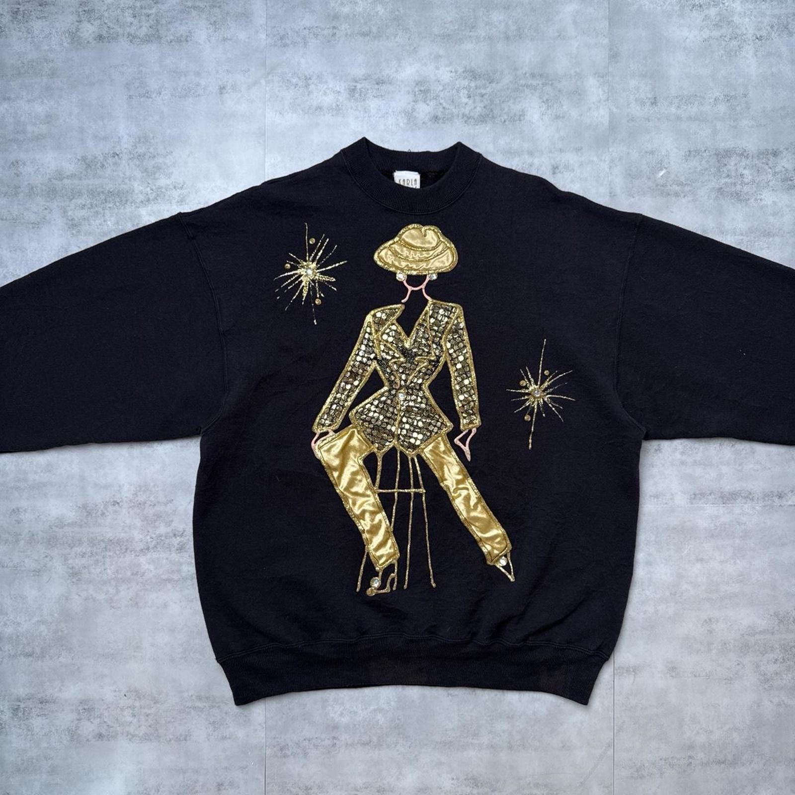 Other Y2K Karla Marie 00s Black Sweatshirt Size ONE SIZE - 1 Thumbnail