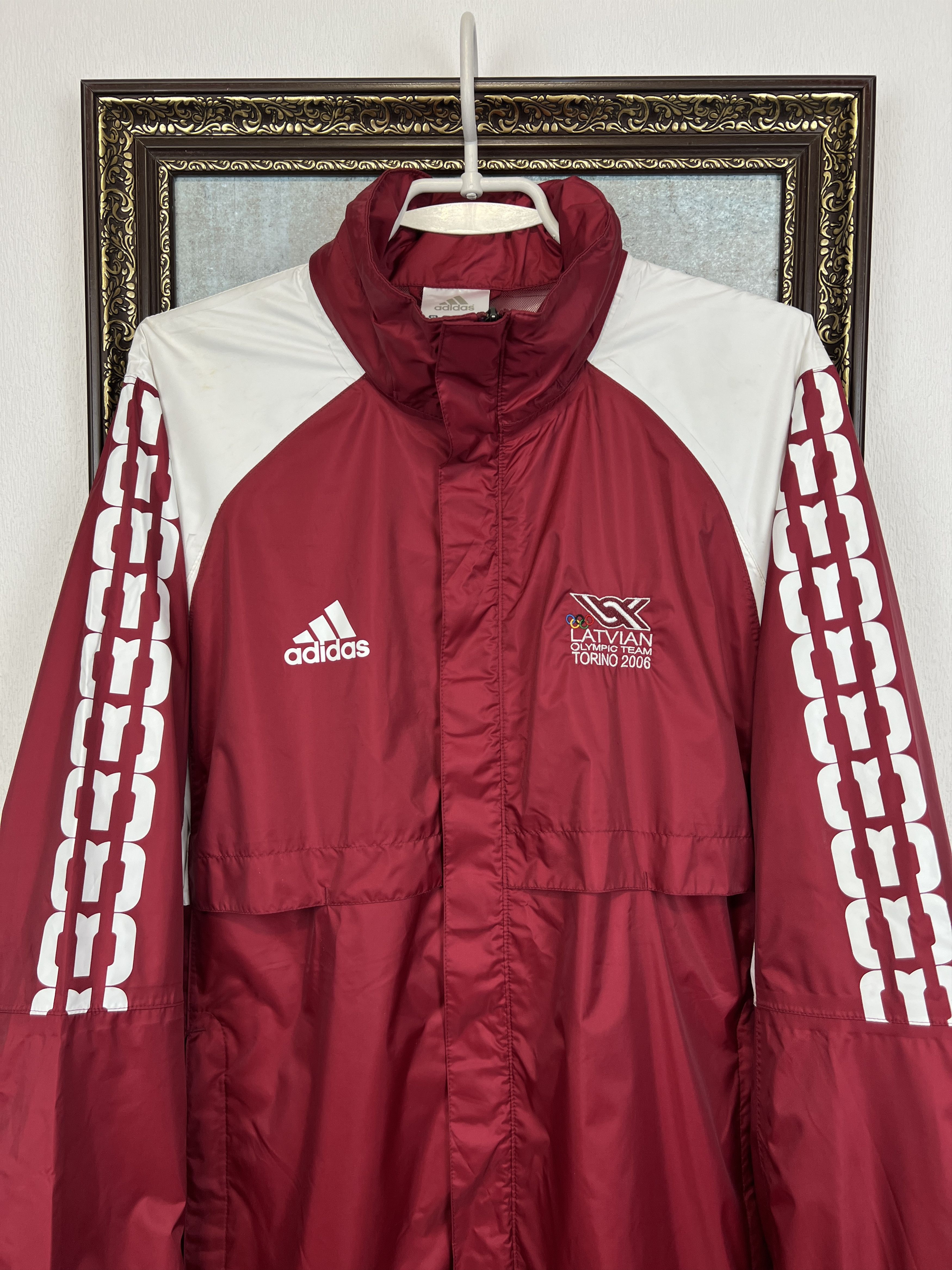 Adidas Vintage Latvia Olympics Jacket Track Top Hooded Windbreaker Size US M / EU 48-50 / 2 - 2 Thumbnail