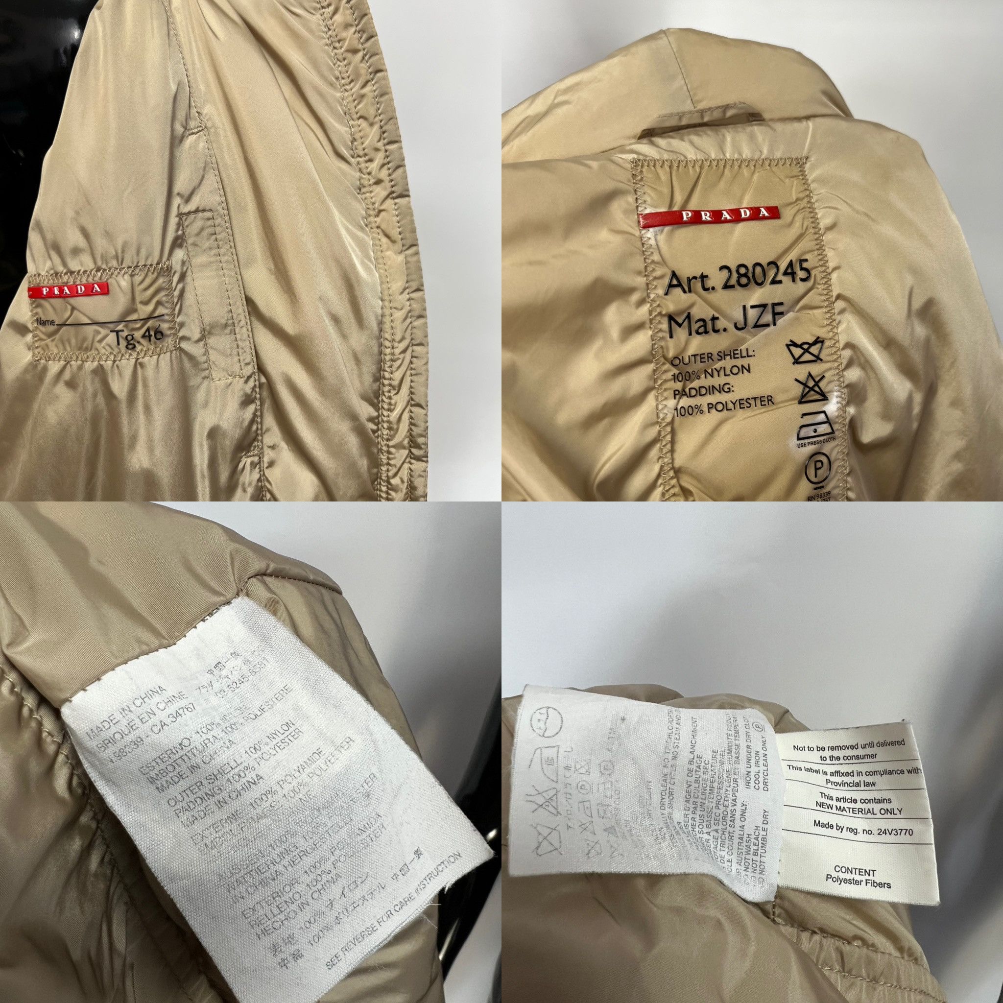 Prada × Vintage Prada Vintage Beige Full Zip Hooded Jacket Size IT46 Size L / US 10 / IT 46 - 9 Thumbnail