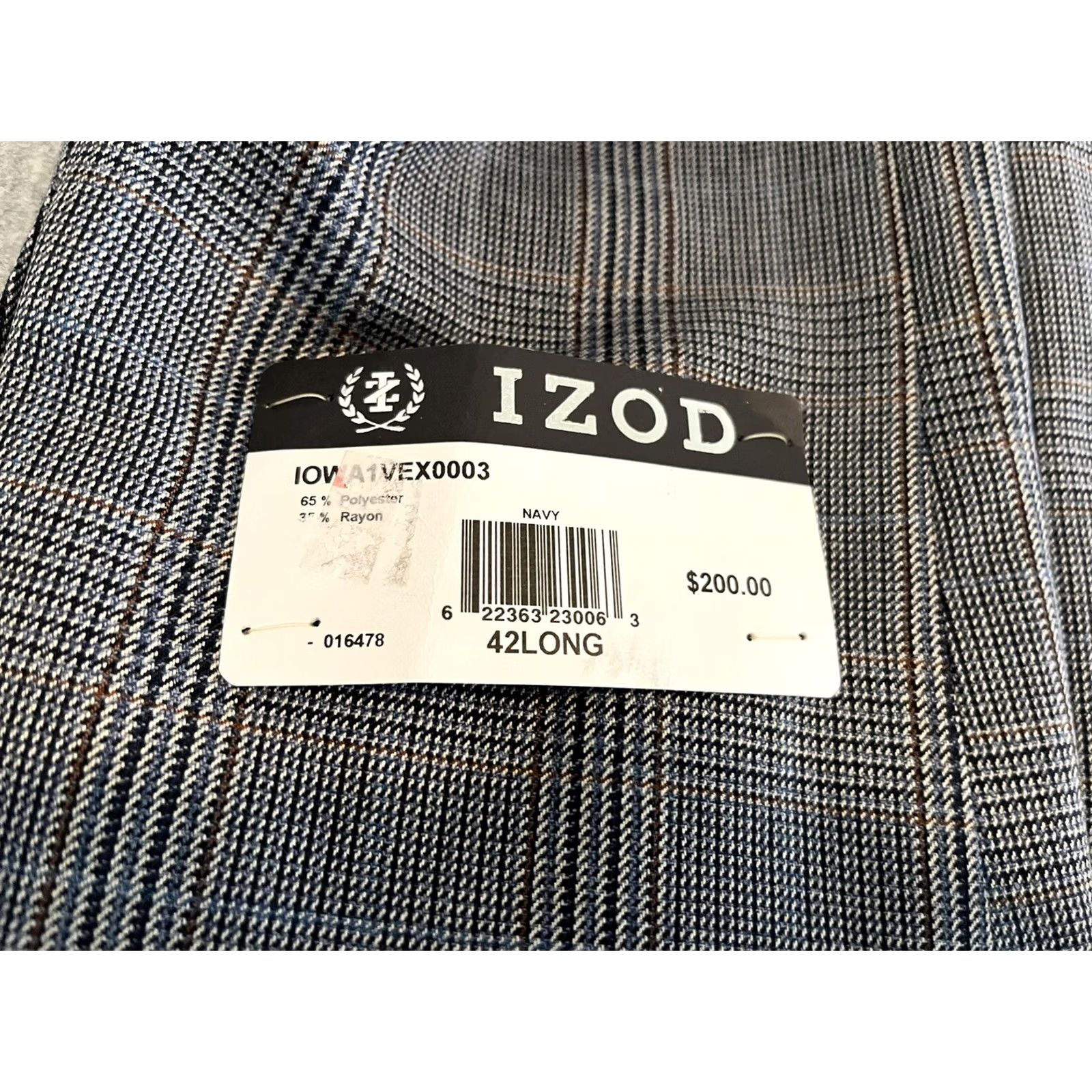 Izod Izod Blazer Jacket Mens 42 Long Gray 3 Button Sport Coat NWT Polyester Rayon Jacket/Coat Long NWT 42L Mens Gray Blazer Size 42R - 7 Thumbnail