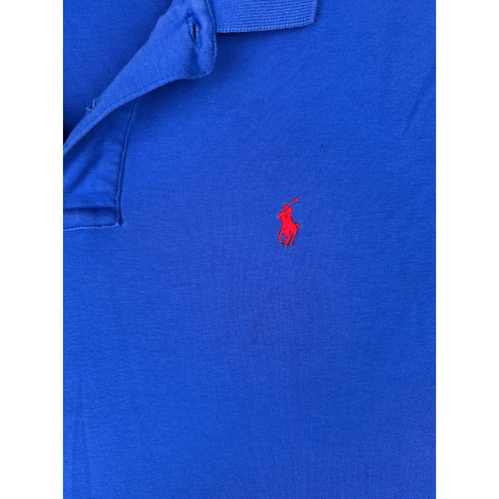 Ralph Lauren VINTAGE Ralph Lauren Polo Shirt Adult Large Blue 100% Cotton Short Sleeve Polo Shirt Mens 40 in Chest Modern Sports American 90s? Size US L / EU 52-54 / 3 - 6 Thumbnail