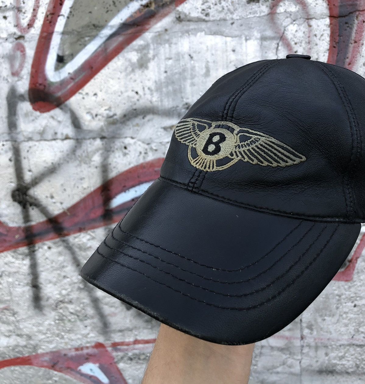 Bentley × Vintage Vintage Bentley Racing Leather Cap Size ONE SIZE - 4 Thumbnail