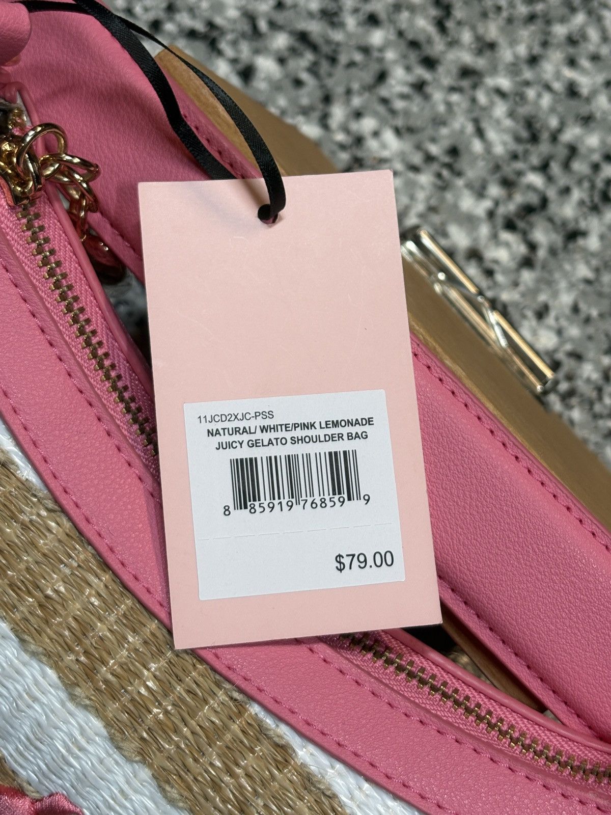 Juicy Couture Vintage Y2K Juicy Couture Gelato Pink Striped Shoulder Bag Size ONE SIZE - 9 Thumbnail