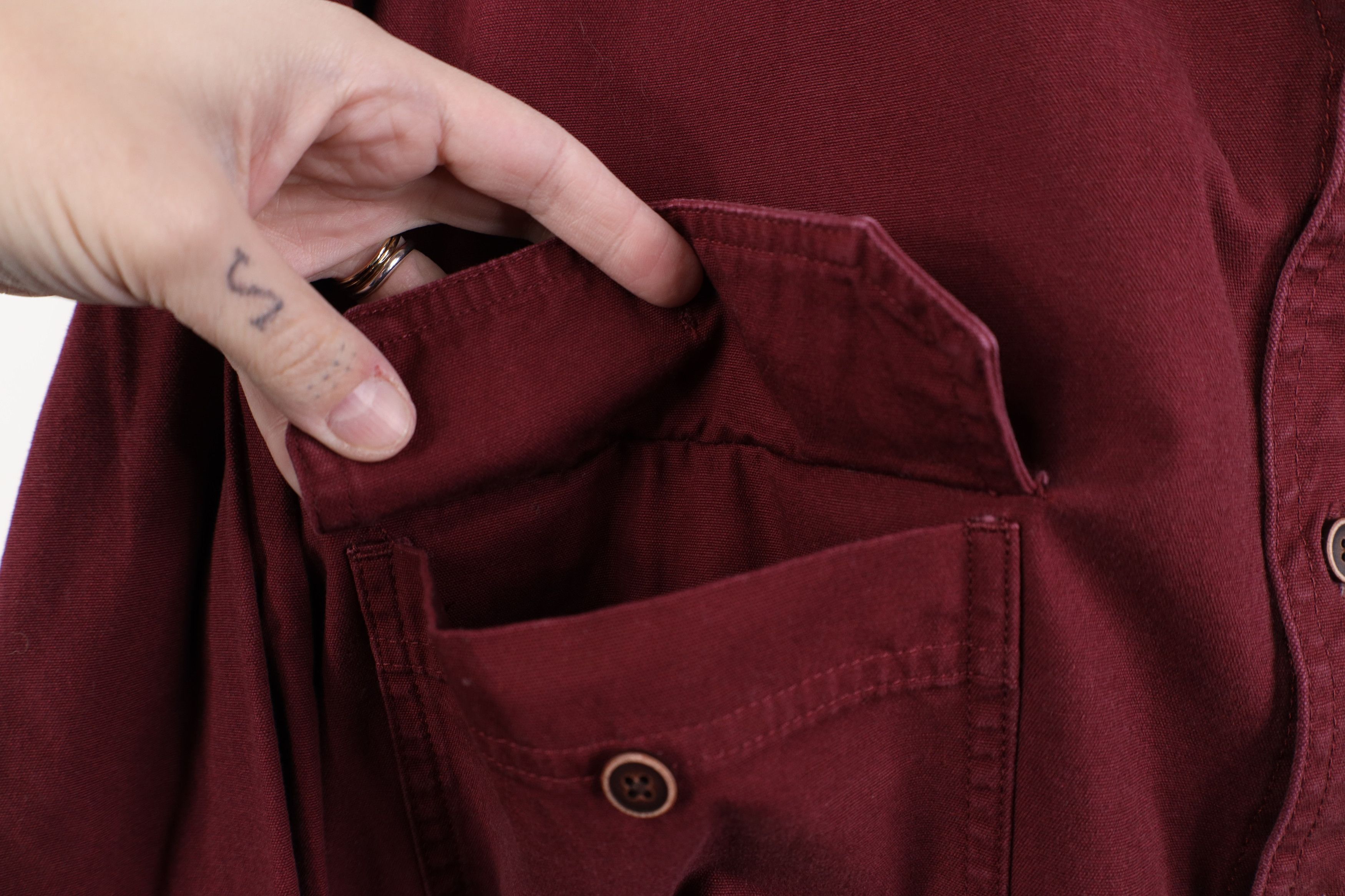 Cabelas Vintage Cabelas Heavyweight Canvas Collared Button Shirt Red Size US XXL / EU 58 / 5 - 4 Thumbnail