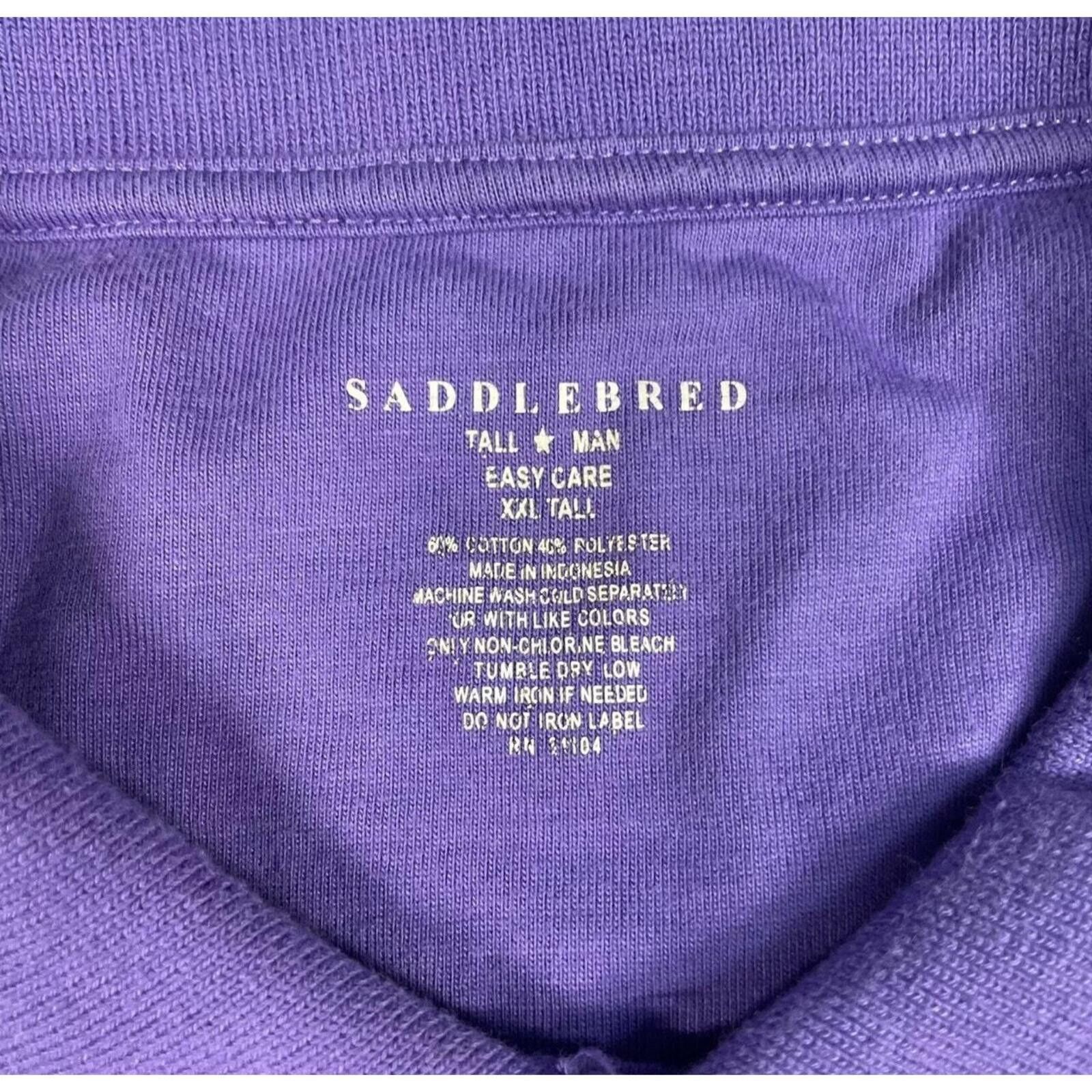 Saddlebred Saddlebred Shirt Men’s 2XLT Tall Purple White Stripe Size US XXL / EU 58 / 5 - 5 Thumbnail