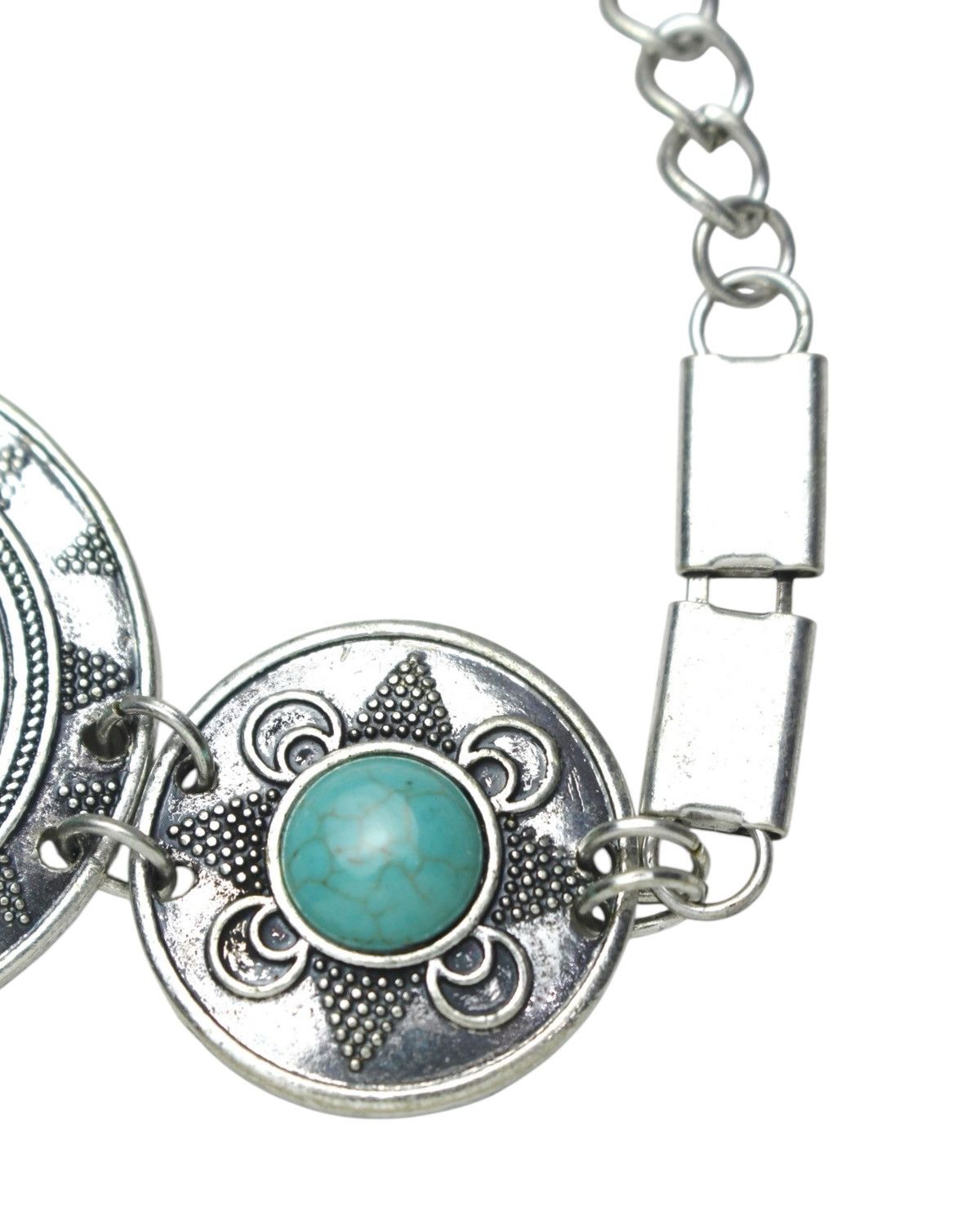 Vintage 2000S JAPANESE MADE TURQUOISE METAL BRACELET Size ONE SIZE - 4 Thumbnail