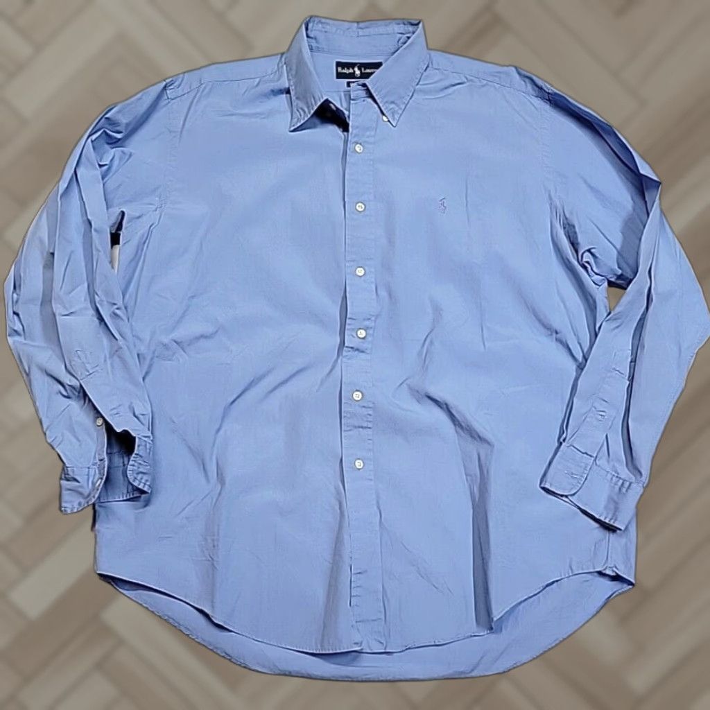 blue nicole miller dress Vintage Ralph Lauren Blue Classic S/S Shirt – Pine Vintage main image 1