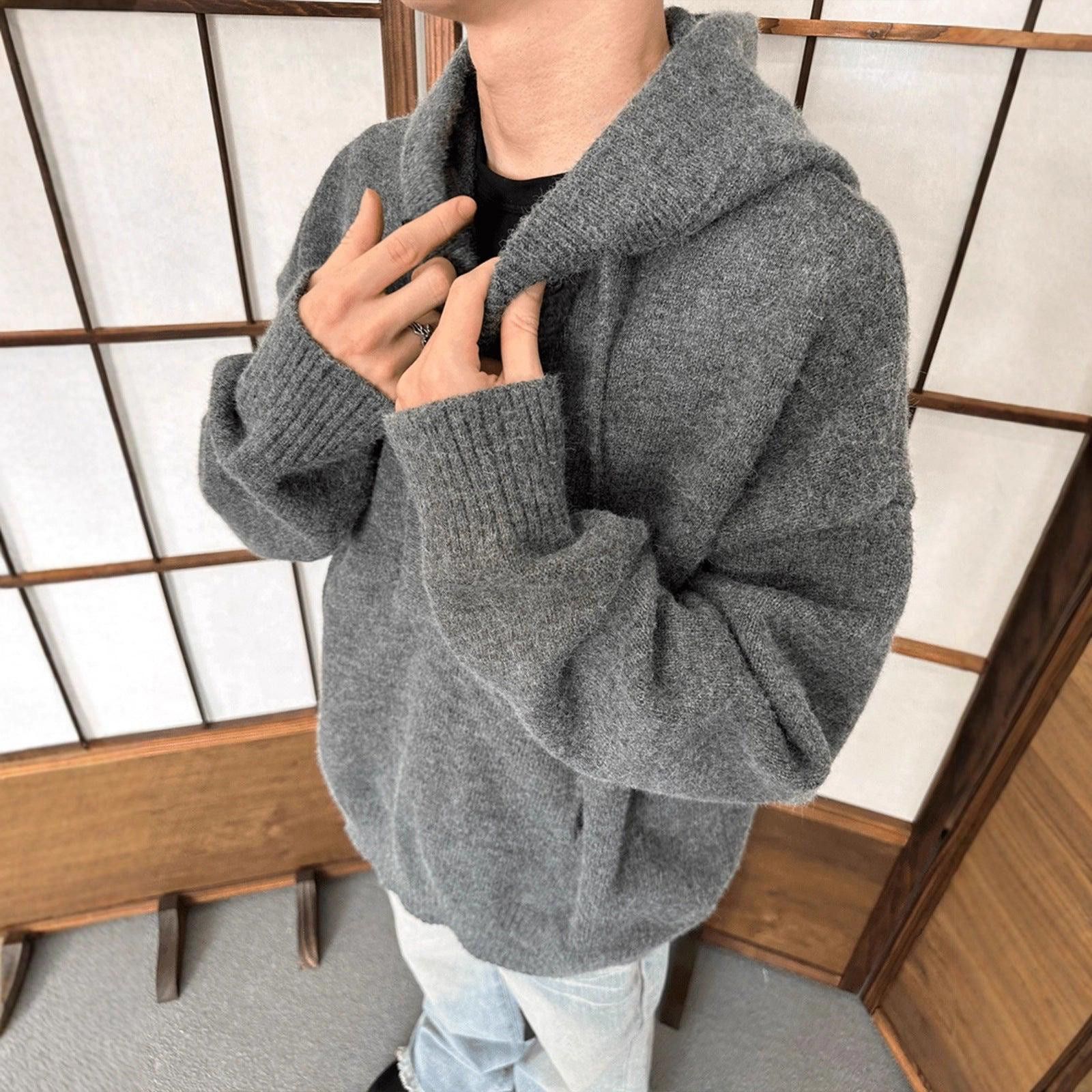 Other Gray Oversized Knit Hoodie Sweater, Casual Cozy Pullover Size US M / EU 48-50 / 2 - 1 Thumbnail