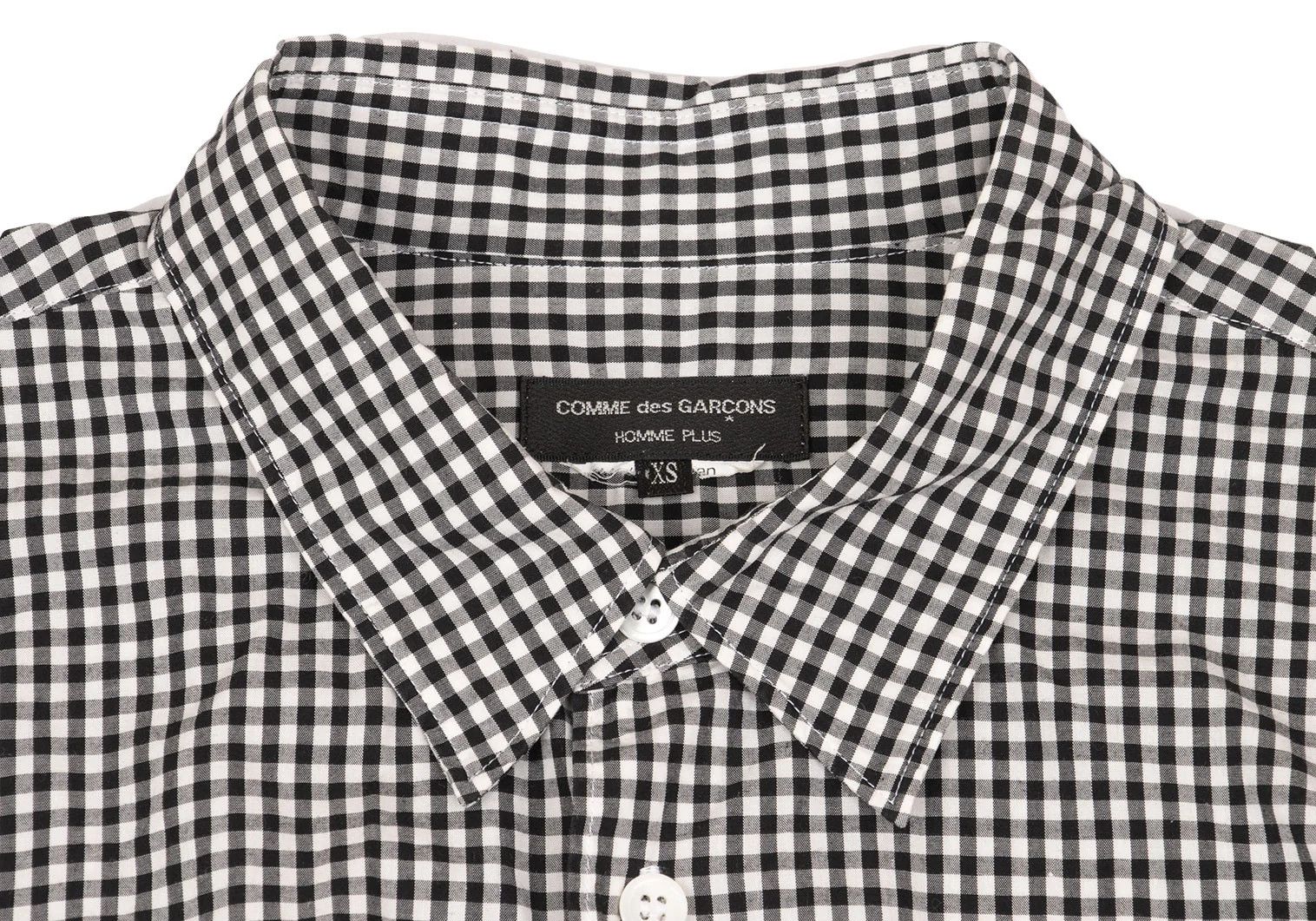 Comme des Garcons Homme Plus Gingham Check Frill Sleeve Shirt Black White XS Size US XS / EU 42 / 0 - 3 Thumbnail