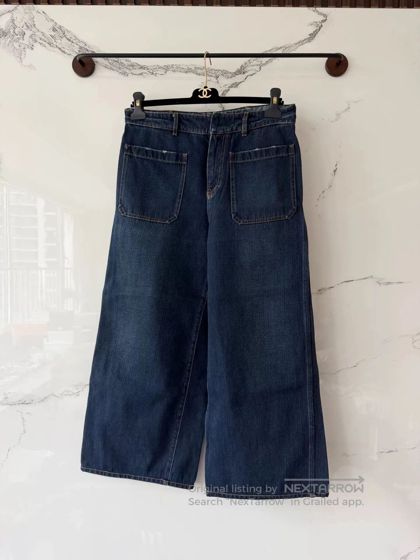 Dior dior blue denim wide leg trousers. Size US 38 / EU 54 - 1 Thumbnail