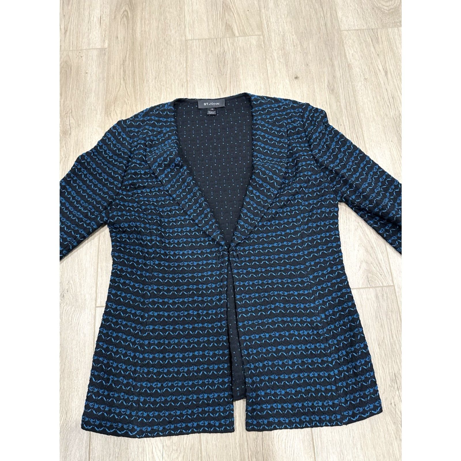 St. John St. John Blazer Jacket Shirt Knit Wool Blend Hook Eye | Multicolor | Size 10 | Women’s Regular Short Sleeve Long Sleeve Size L / US 10 / IT 46 - 3 Thumbnail