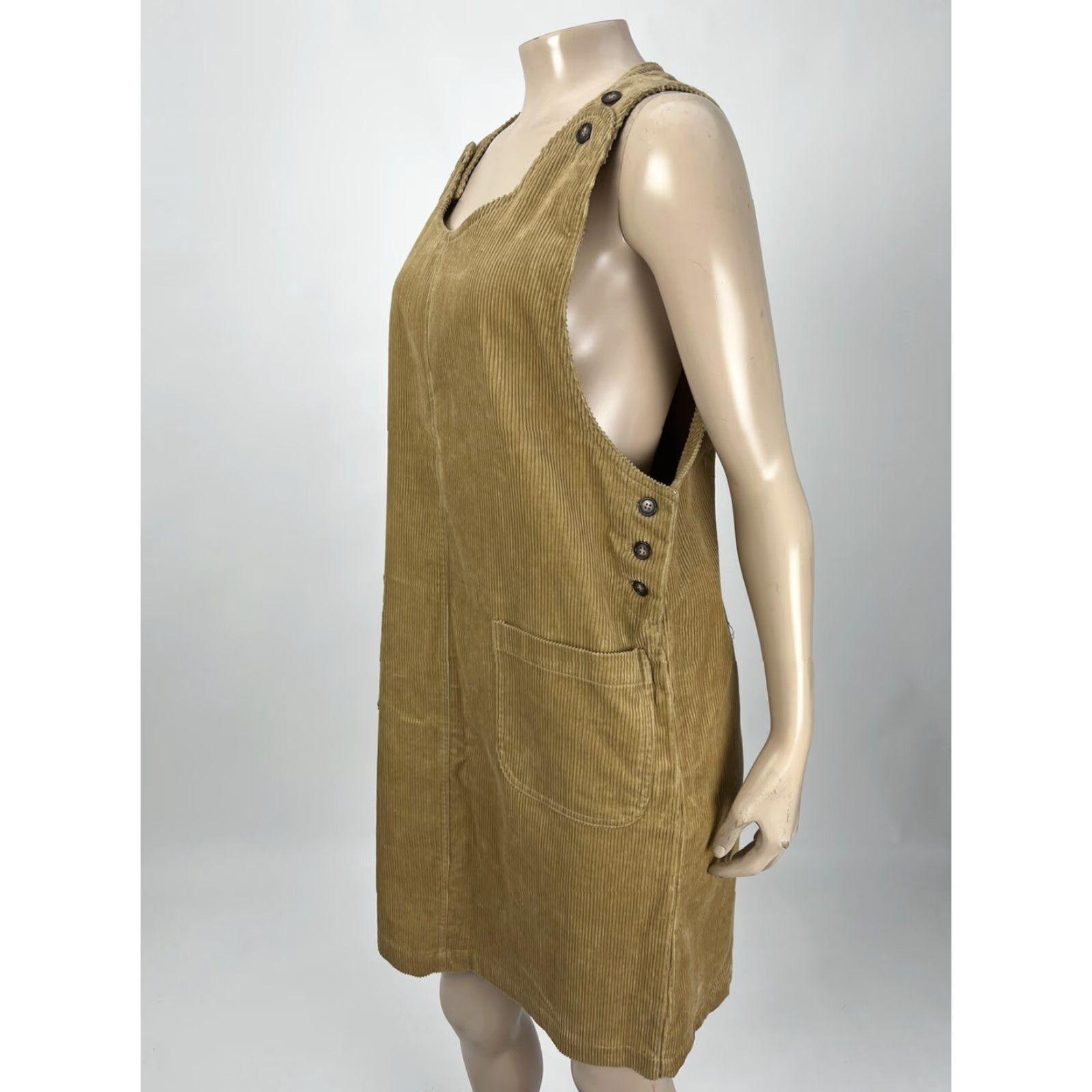 Vintage Vintage Karen Scott Dress Corduroy Beige 8 Shift Pocket s 80s 90s Casual Secretary/Geek Womens Size XS / US 0-2 / IT 36-38 - 3 Thumbnail