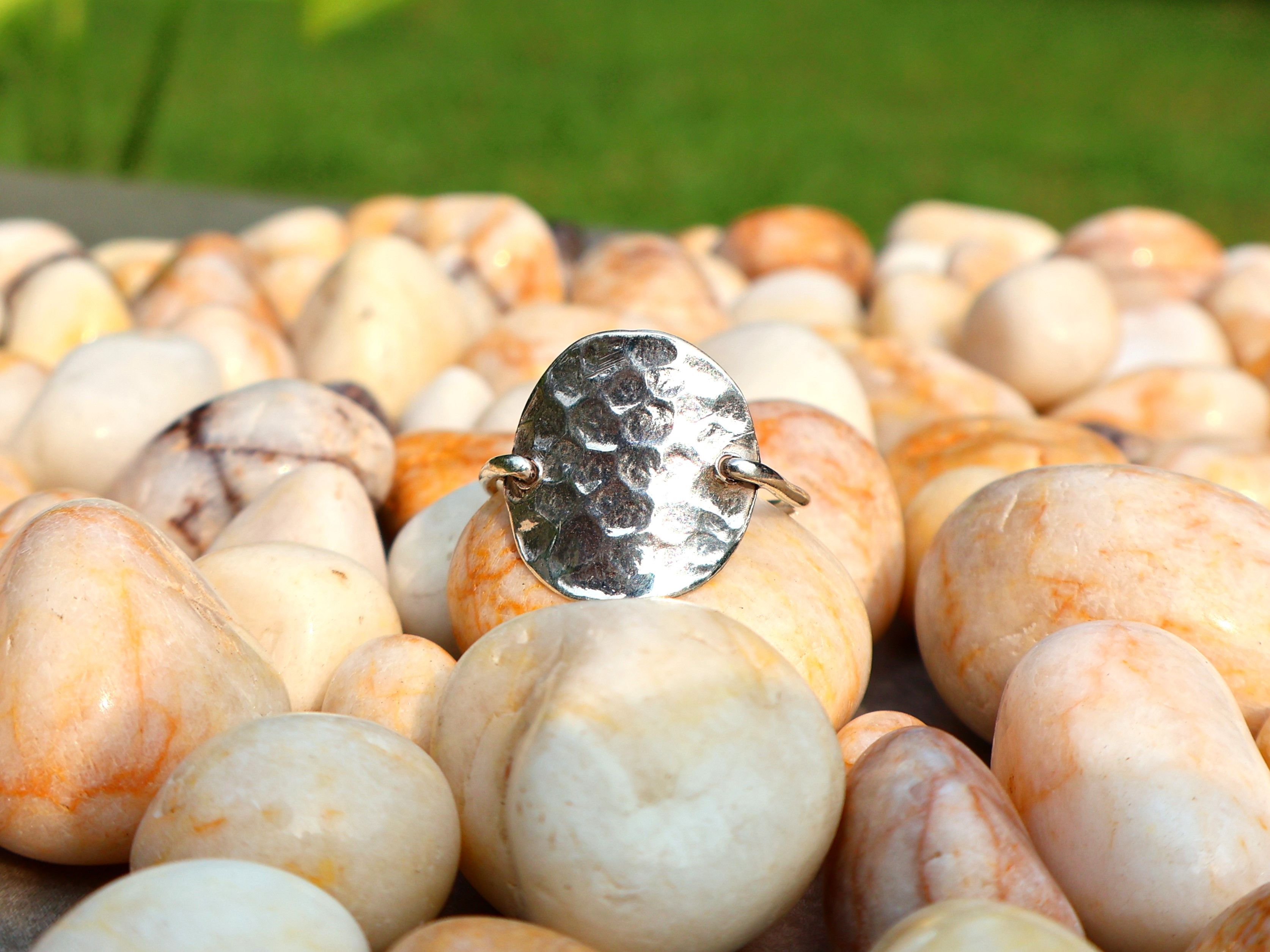 Handmade Hammered Ring, 925 Sterling Silver Ring, Handmade Women Ring Size ONE SIZE - 1 Thumbnail