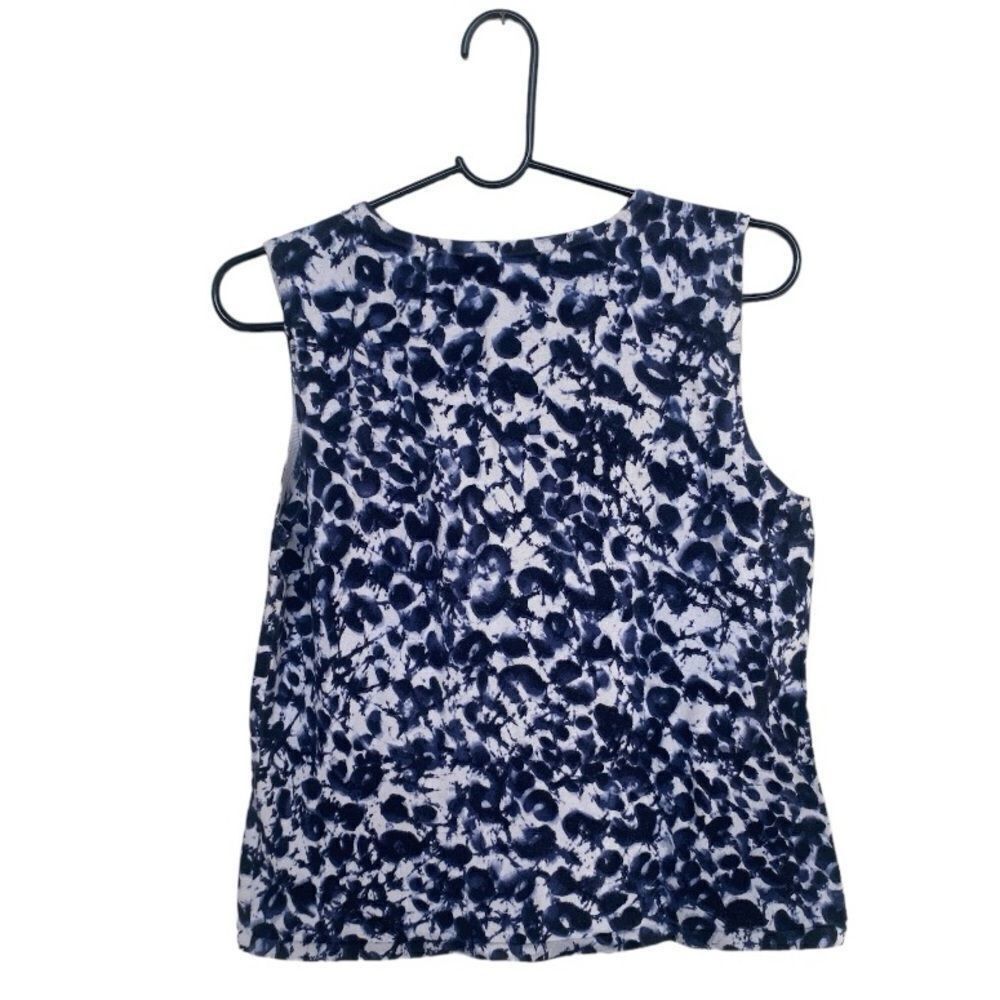 Other Cable & Gauge Abstract Print Sleeveless Knit Top Sz M Blue W Size M / US 6-8 / IT 42-44 - 4 Thumbnail