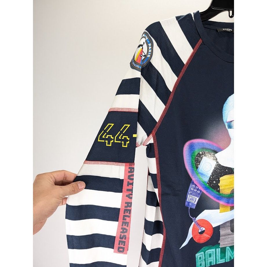 Balmain o1rshd1 Q:2 / Space Long Sleeve T-Shirt in Multicolor Size US M / EU 48-50 / 2 - 10 Thumbnail
