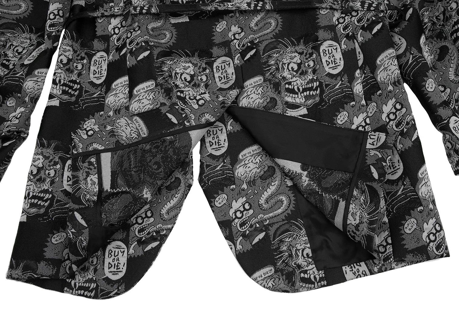 Comme des Garcons Homme Plus Comic Jacquard Drawstring Jacket in Black and Gray M Size US M / EU 48-50 / 2 - 11 Thumbnail