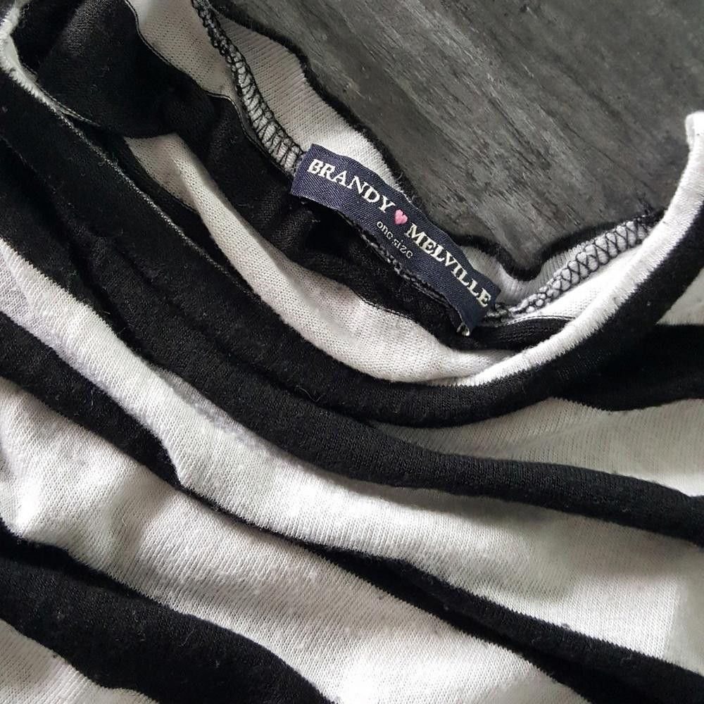 Designer White Black Bold Stripe Luana Melville Sleeve Size ONE SIZE - 3 Thumbnail