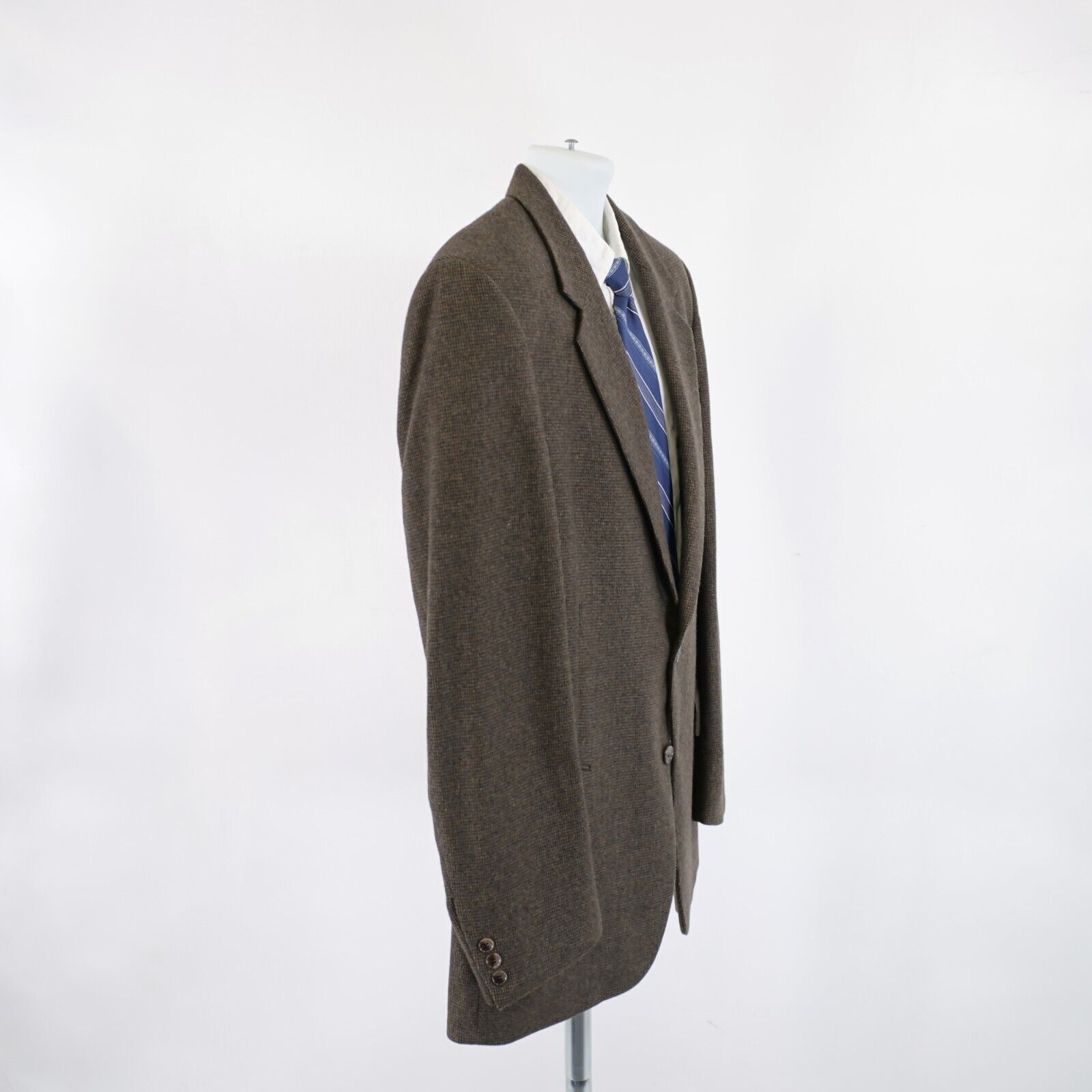 John Weitz John Weitz Signature Soft Tweed Wool Camel Hair Brown Blue C Size 40L - 7 Thumbnail
