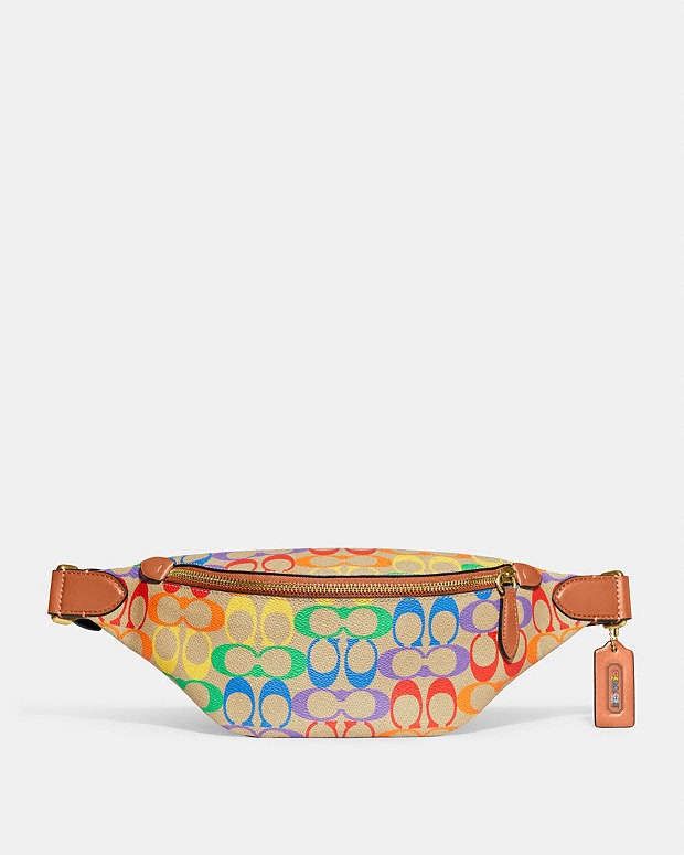 Coach Coach Charter Belt Bag 7 In Rainbow Signature Canvas Size ONE SIZE - 2 Thumbnail