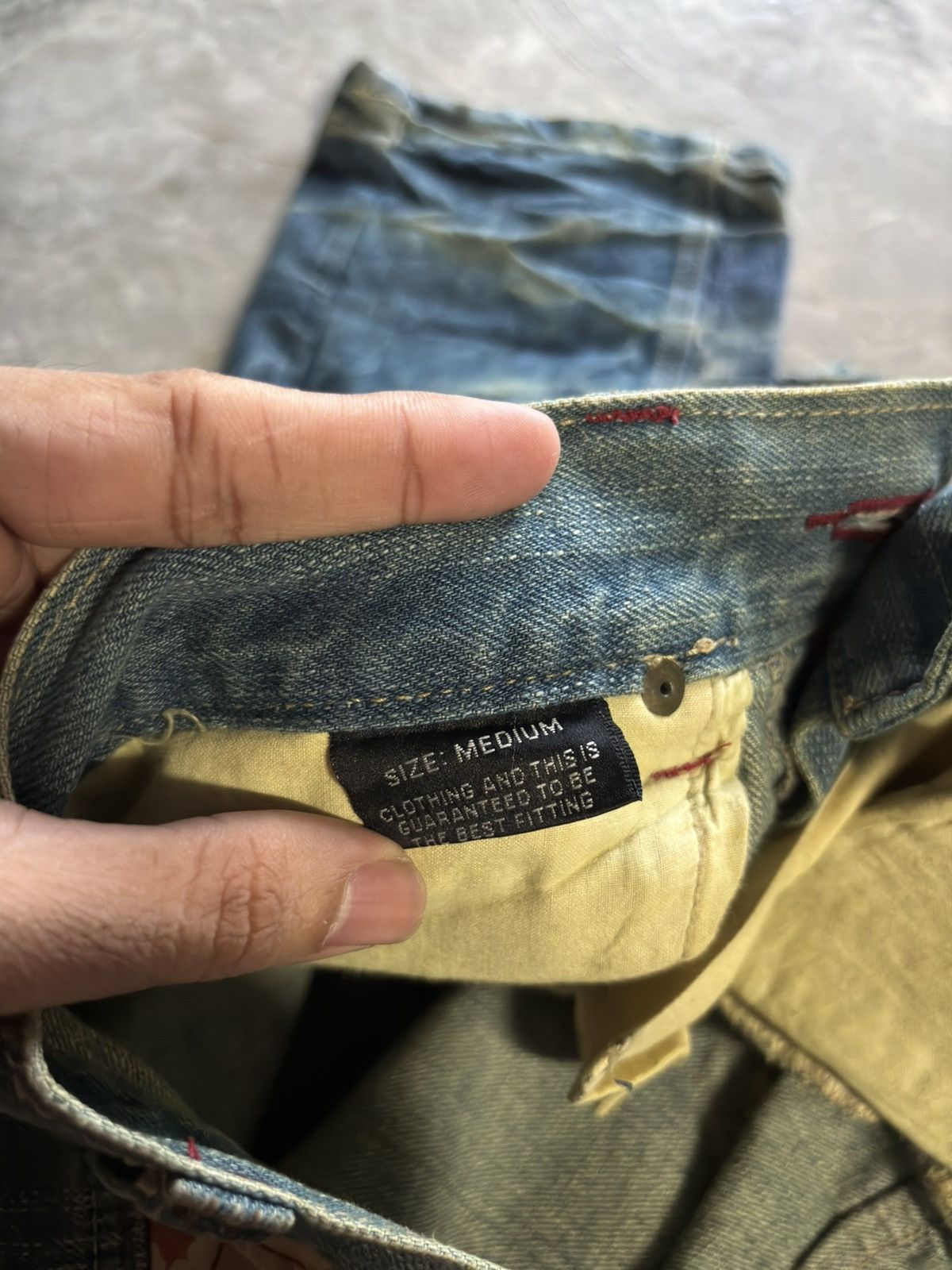 Hysteric Glamour × If Six Was Nine × Japanese Brand GUMU distressed japanese denim sakura sukajan sick mud wash Size US 31 - 6 Thumbnail