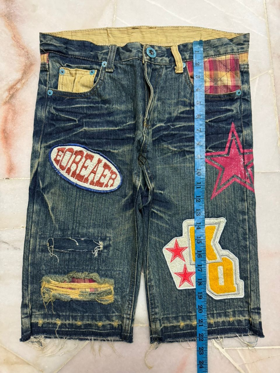 Vintage 💥Insane💥Vintage Japanese Grunge Short ClawMark Distress Size US 30 / EU 46 - 20 Thumbnail