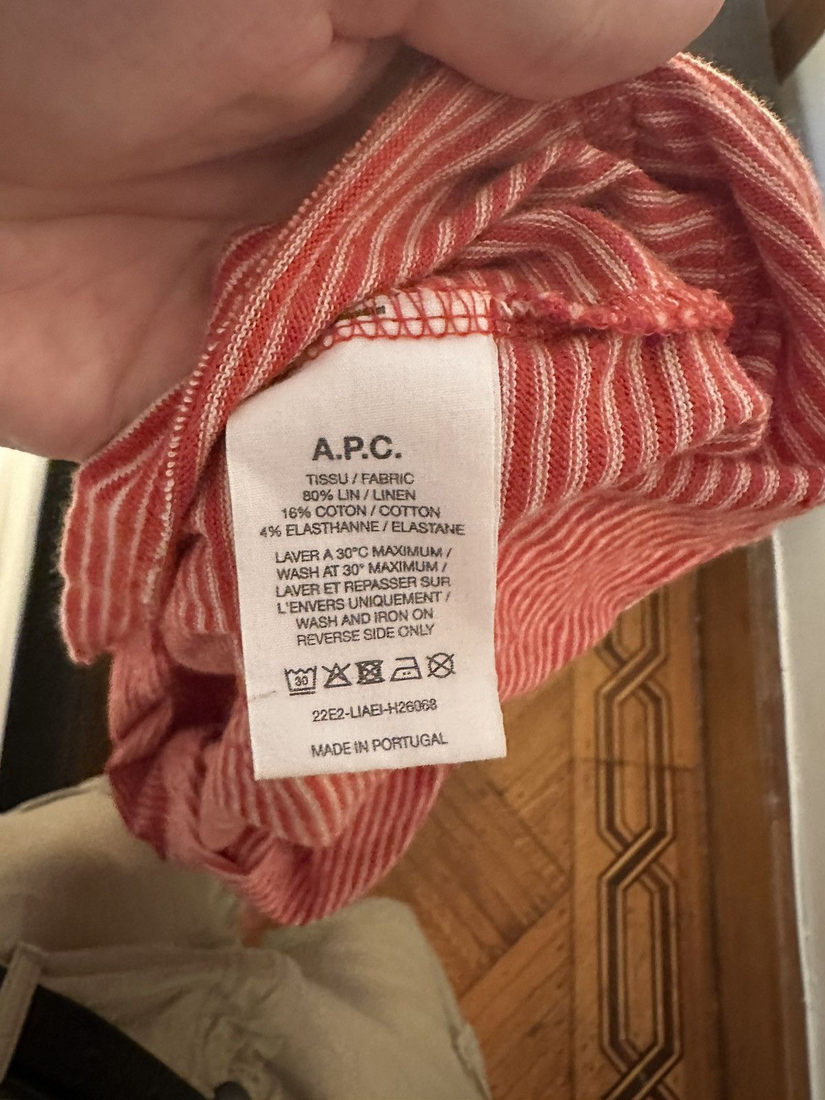 A.P.C. APC T-shirt red white stripped Size US M / EU 48-50 / 2 - 5 Thumbnail
