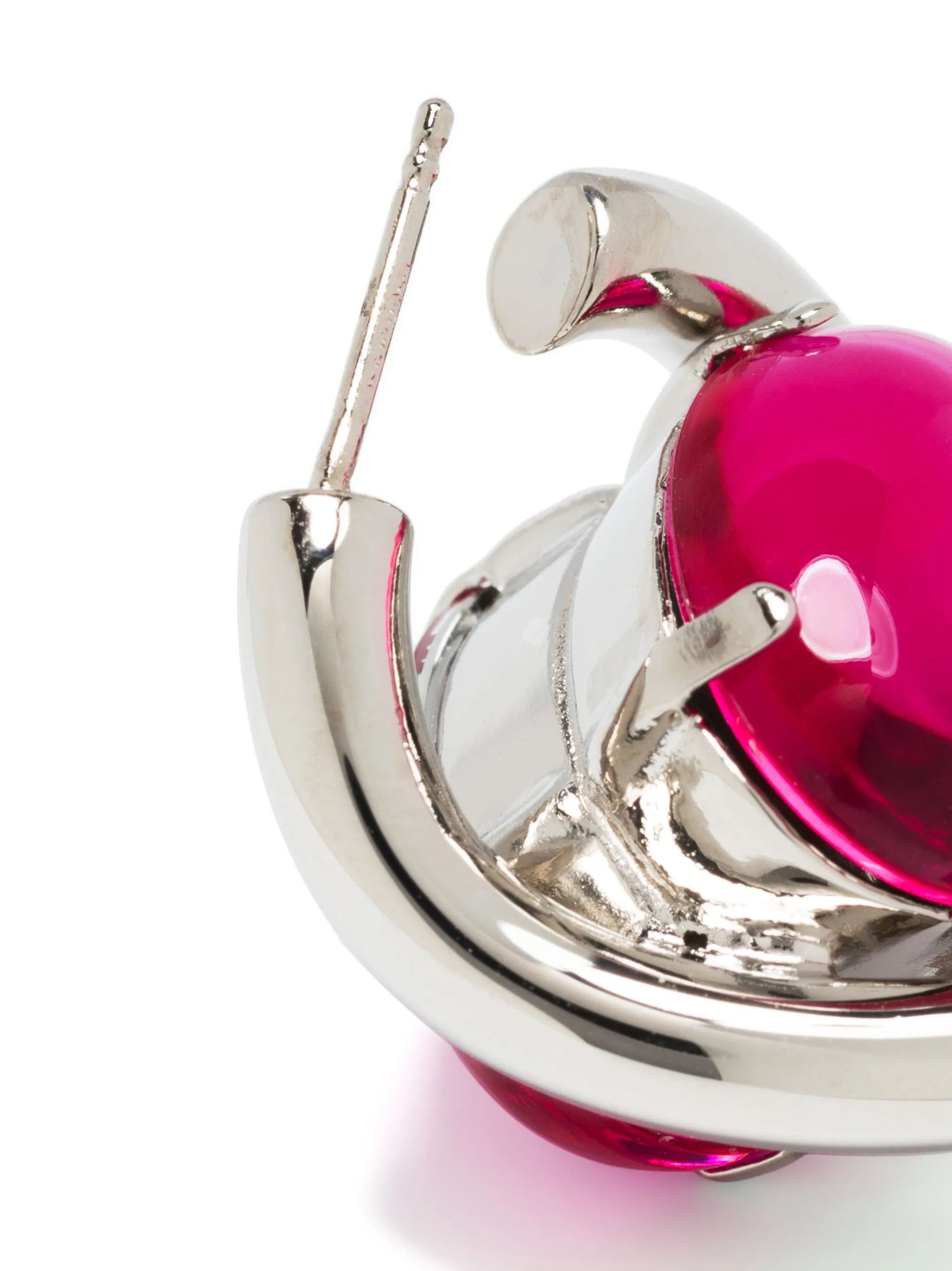 Marni o1f1d3z0725 Size: OS / Twisted-Hoop Earrings in Silver/Pink Size ONE SIZE - 3 Thumbnail