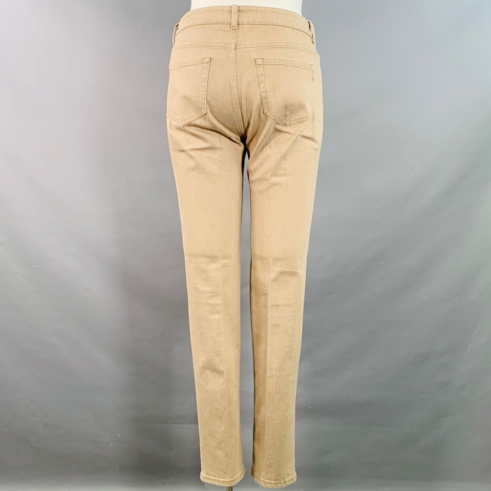 Loro Piana LORO PIANA 12 Beige Cotton Blend Twill Tapered Casual Pants Size 34" / US 12 / IT 48 - 2 Thumbnail